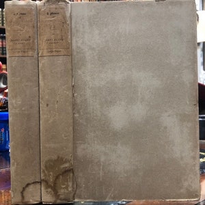 Pu&ograve; includere: Tre libri antichi con copertine in pelle marrone e lettere dorate sui dorsi. I titoli sui dorsi sono "James Elliot Cabot" e "Carta Grande".