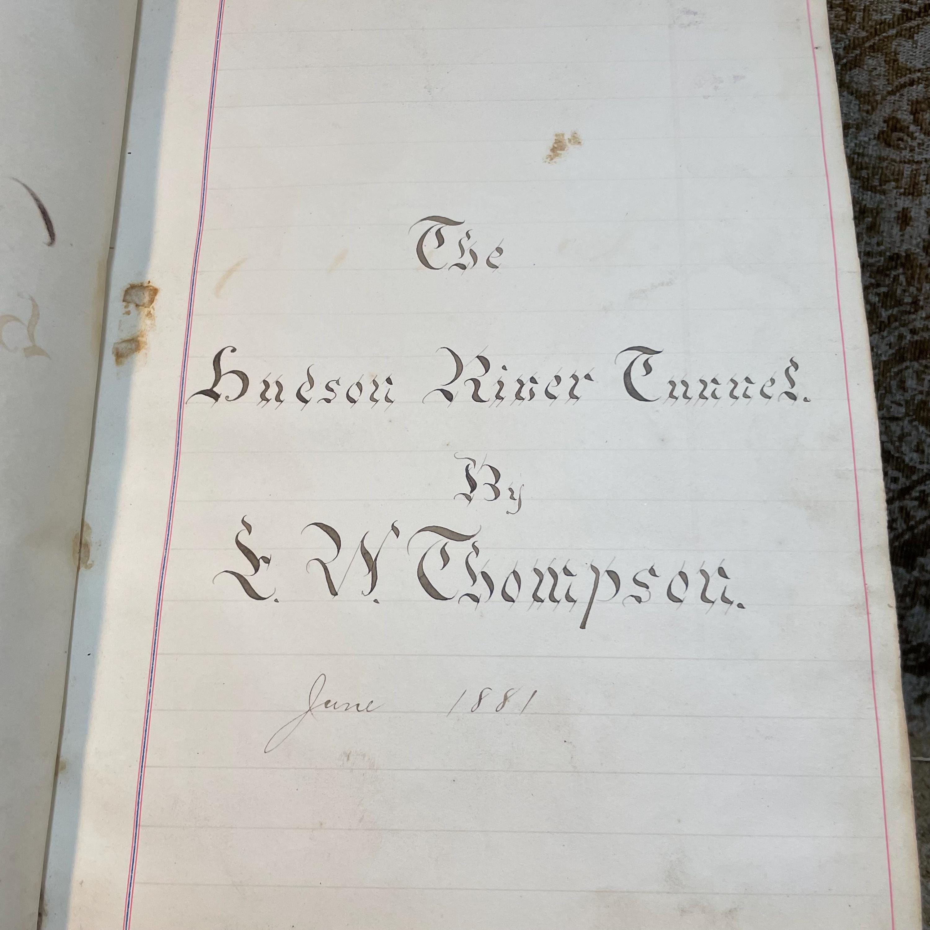 The Hudson River Tunnel. Manuscript — photograph 3.