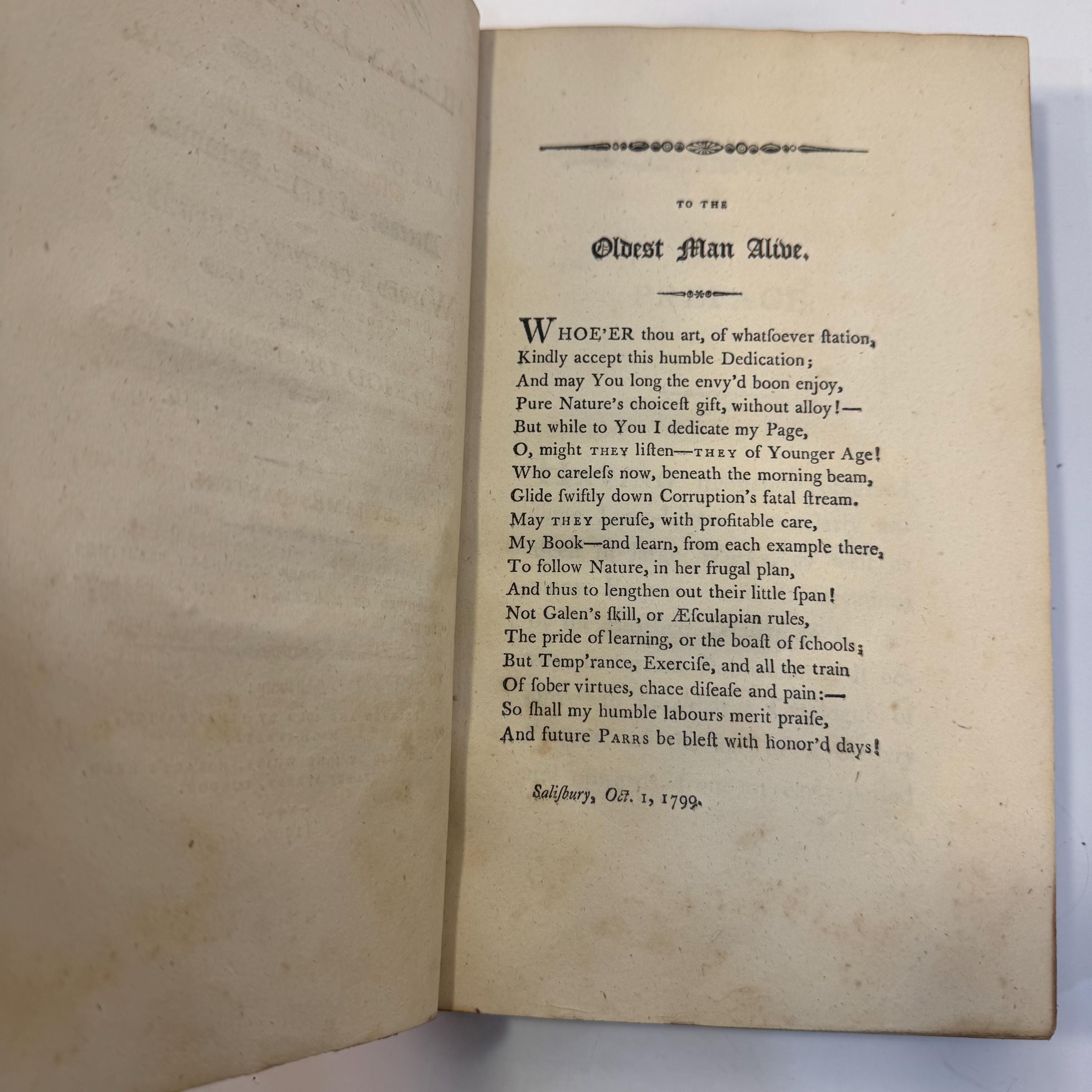 Human Longevity: Recording The Name, Age, Place of Residence, and Year, of The Decease of 1712 Persons, Who Attained a Century, & Upwards, From A.D. 66 to 1799, Comprising a Peeriod of 1733 years. With Anecdotes of The Most Remarkable. — photograph 4.
