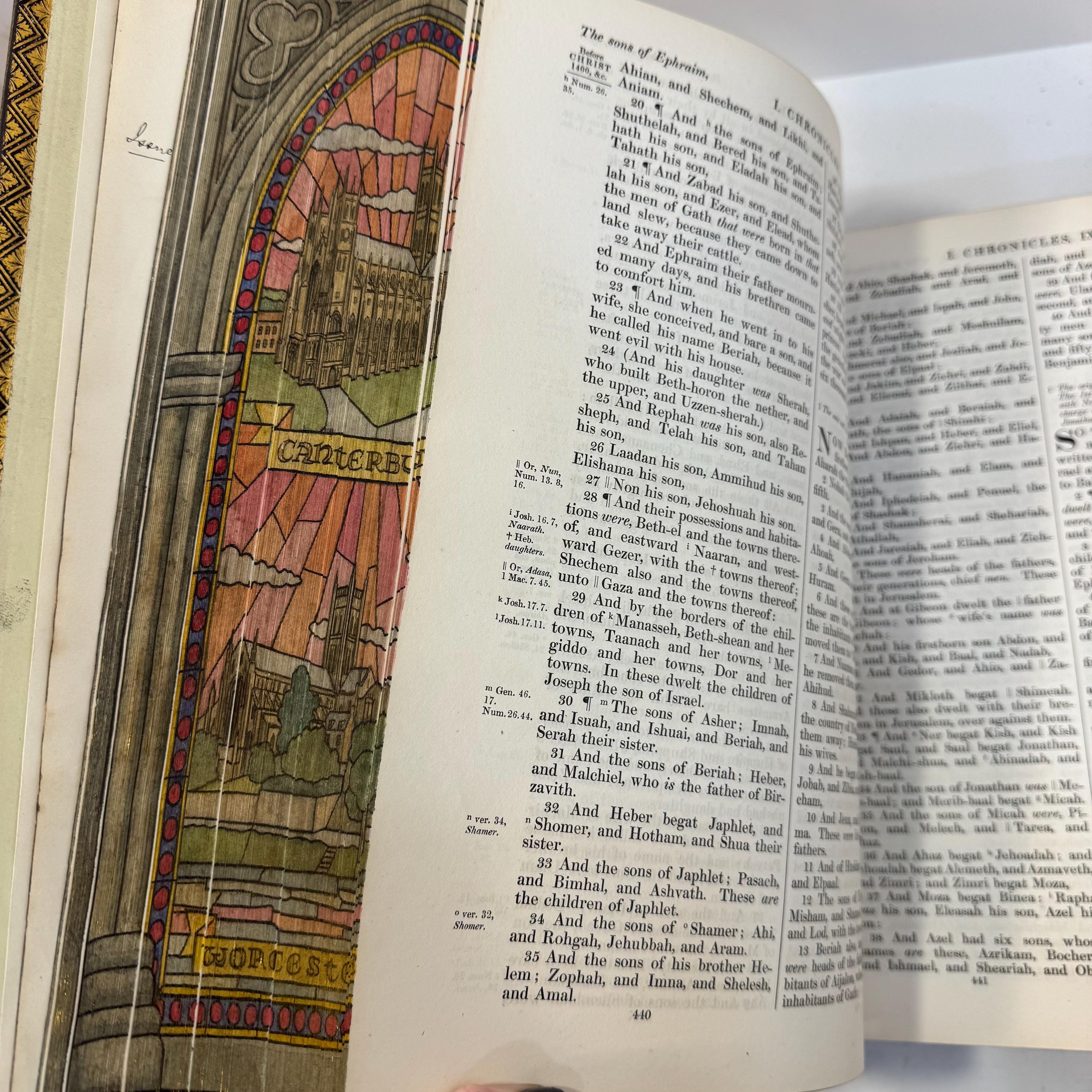 The Holy Bible, Old & New Testaments, King James Version, c. 1845, Four Cathedral Fore-Edge Paintings — photograph 10.