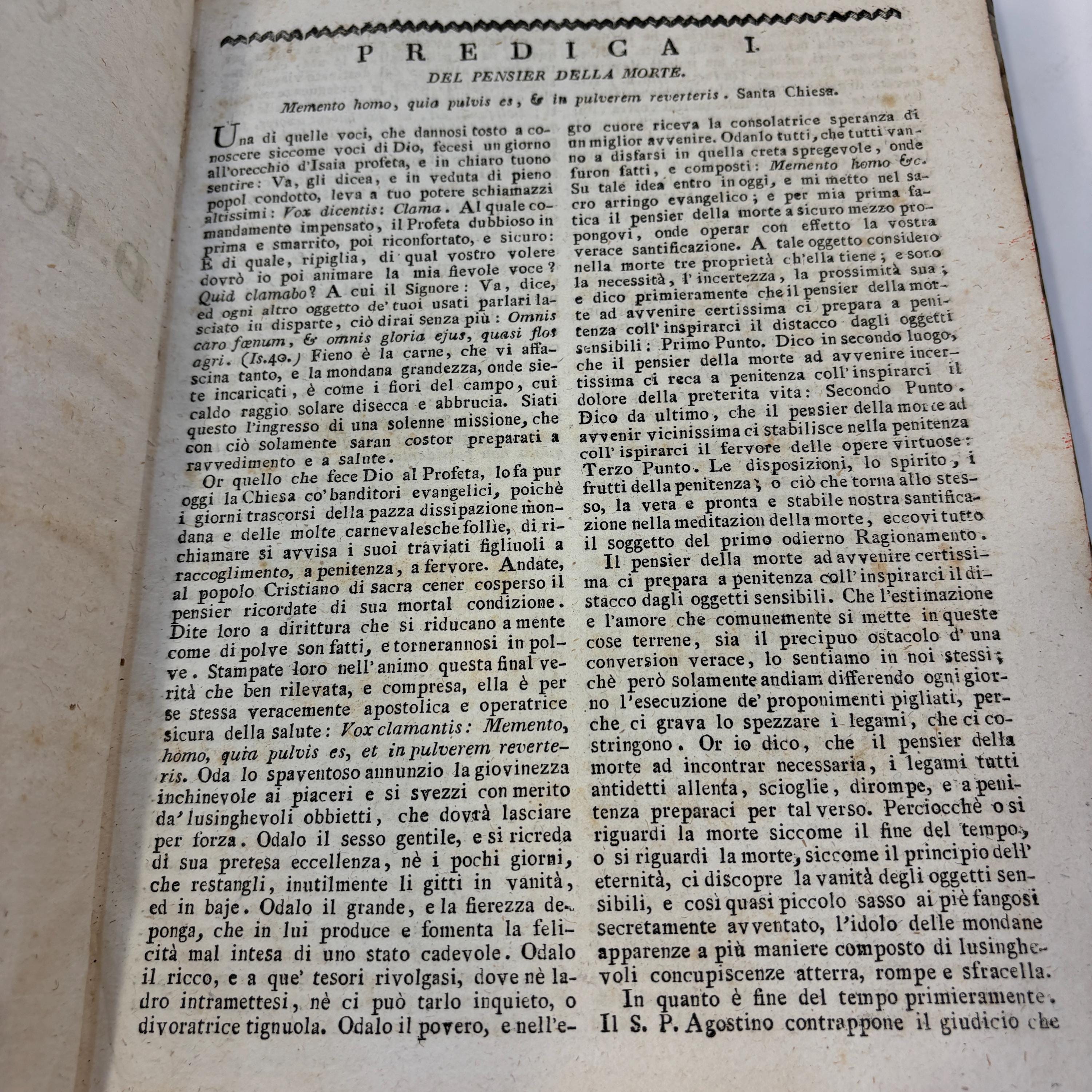 Prediche Quaresimali Dell' Abate D. Ignazio Venini Tomo Primo, Secondo. Translated: Lenten Sermons By the Abbot Don Ignazio Venini Volume One, Two — photograph 5.