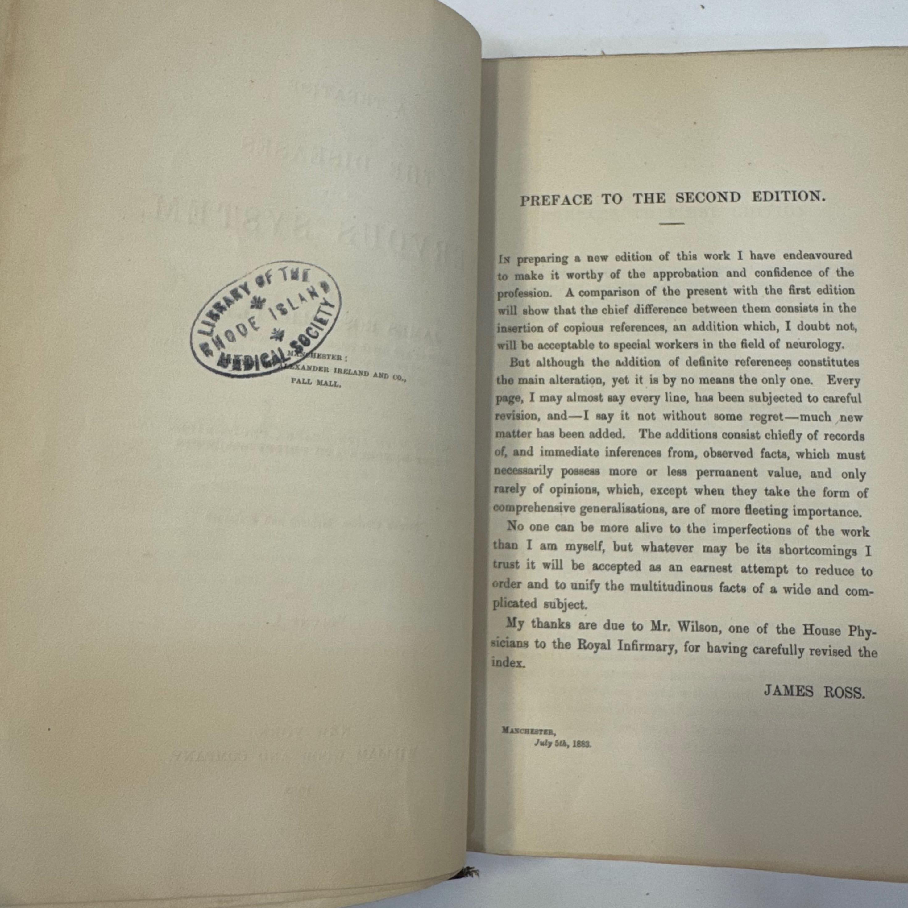 A Treatise on The Diseases of The Nervous System (Illustrated) by Dr. James Ross, 1883 | Second Edition, Revised & Enlarged — photograph 8.