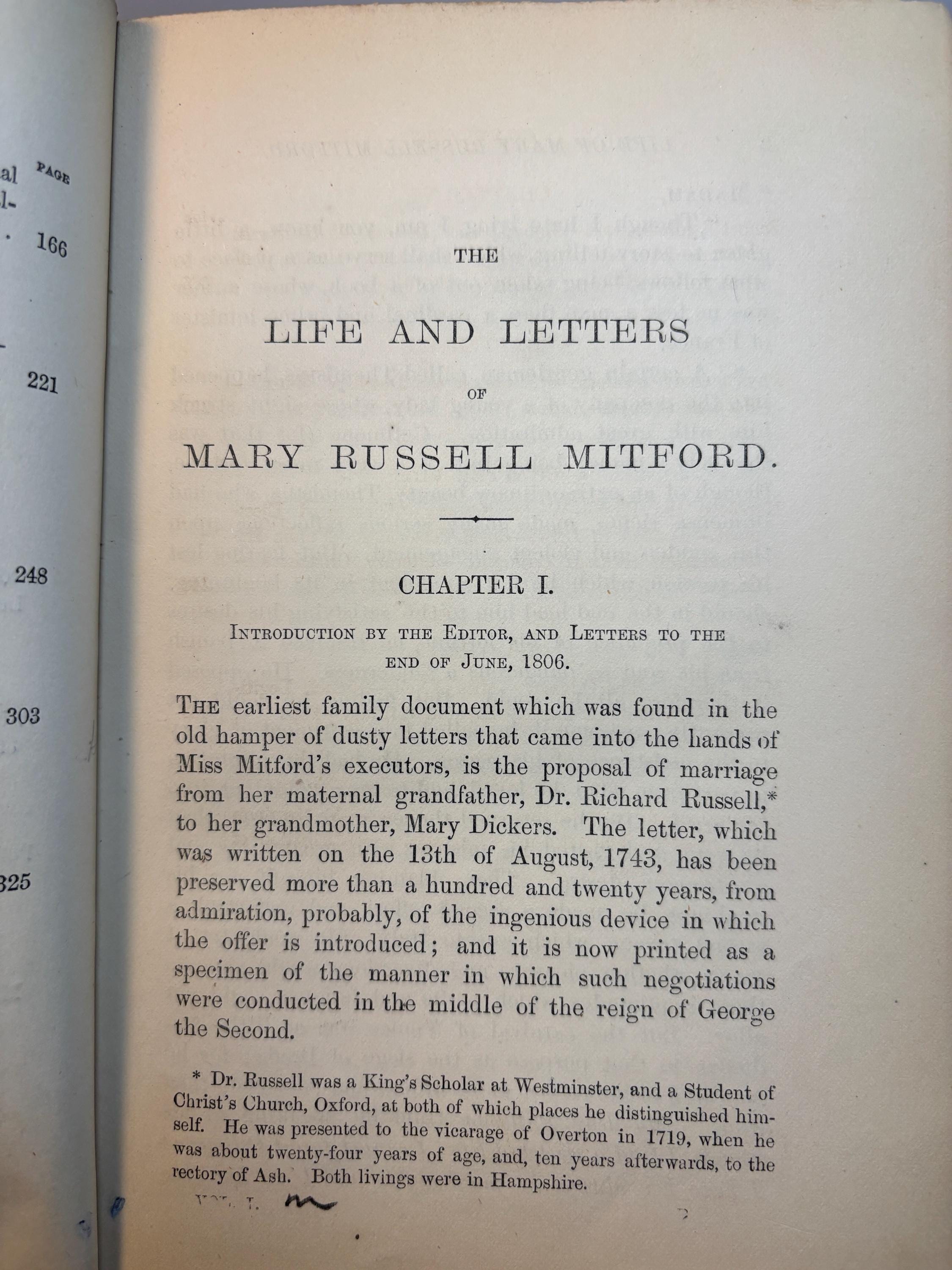 The Life of Mary Russell Mitford, Related in a Selection from Her Letters to Her Friends. 2 Vols.(I, II of III only) — photograph 8.