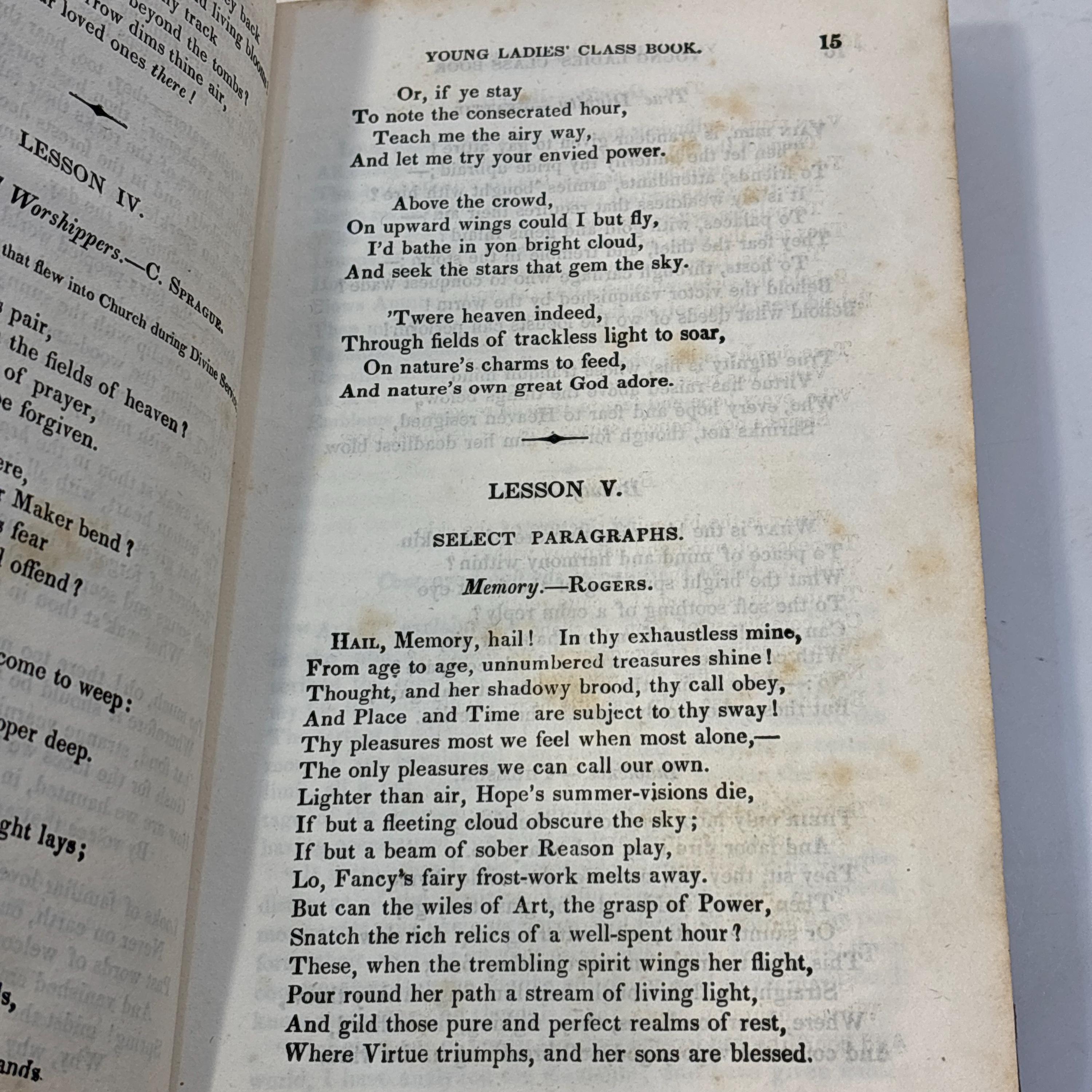 The Young Ladies' Class Book; A Selection of Lessons For Reading, in Prose and Verse. Twenty-Third Stereotype Edition — photograph 4.
