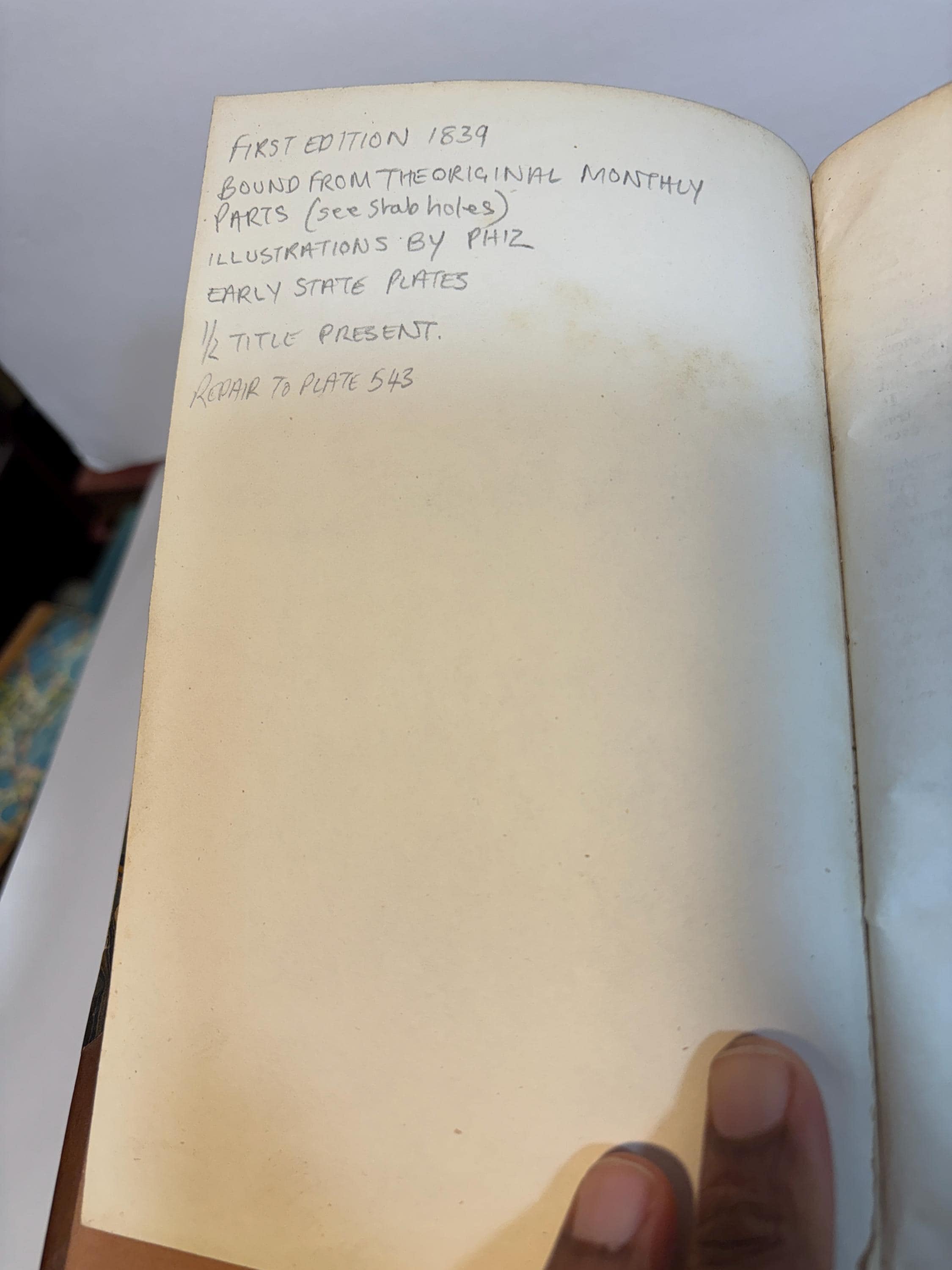 The Life and Adventures of Nicholas Nickleby. With Illustrations by Phiz. First Edition, Mixed State. — photograph 3.