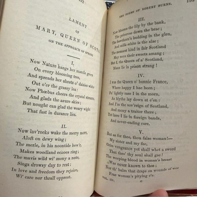 The Works of Robert Burns; With His Life, by Allan Cunningham. In Eight Volumes. Bayntun Doublure Signed Binding. — photograph 9.