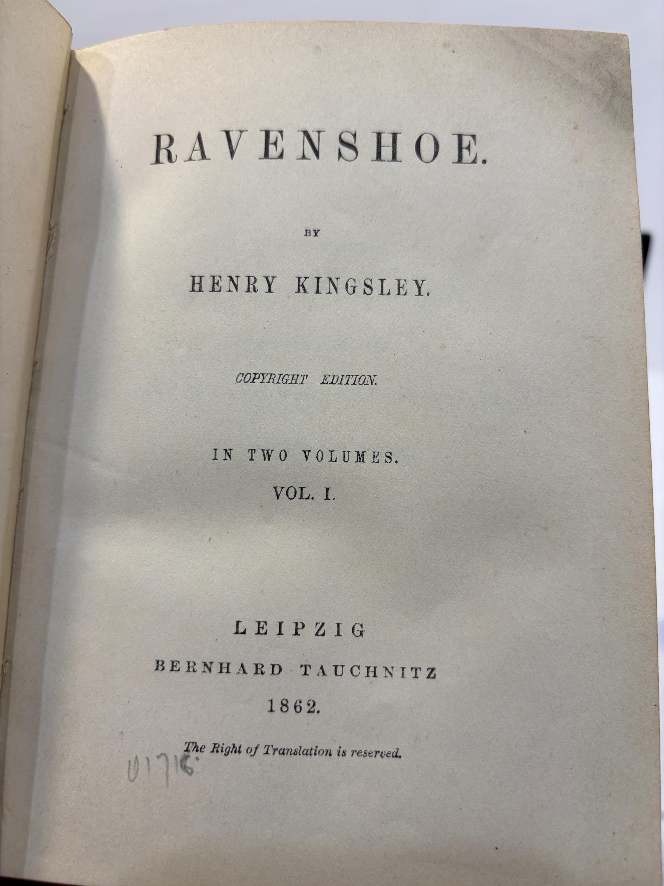 Ravenshoe. Copyright Edition. In Two Volumes. — photograph 4.