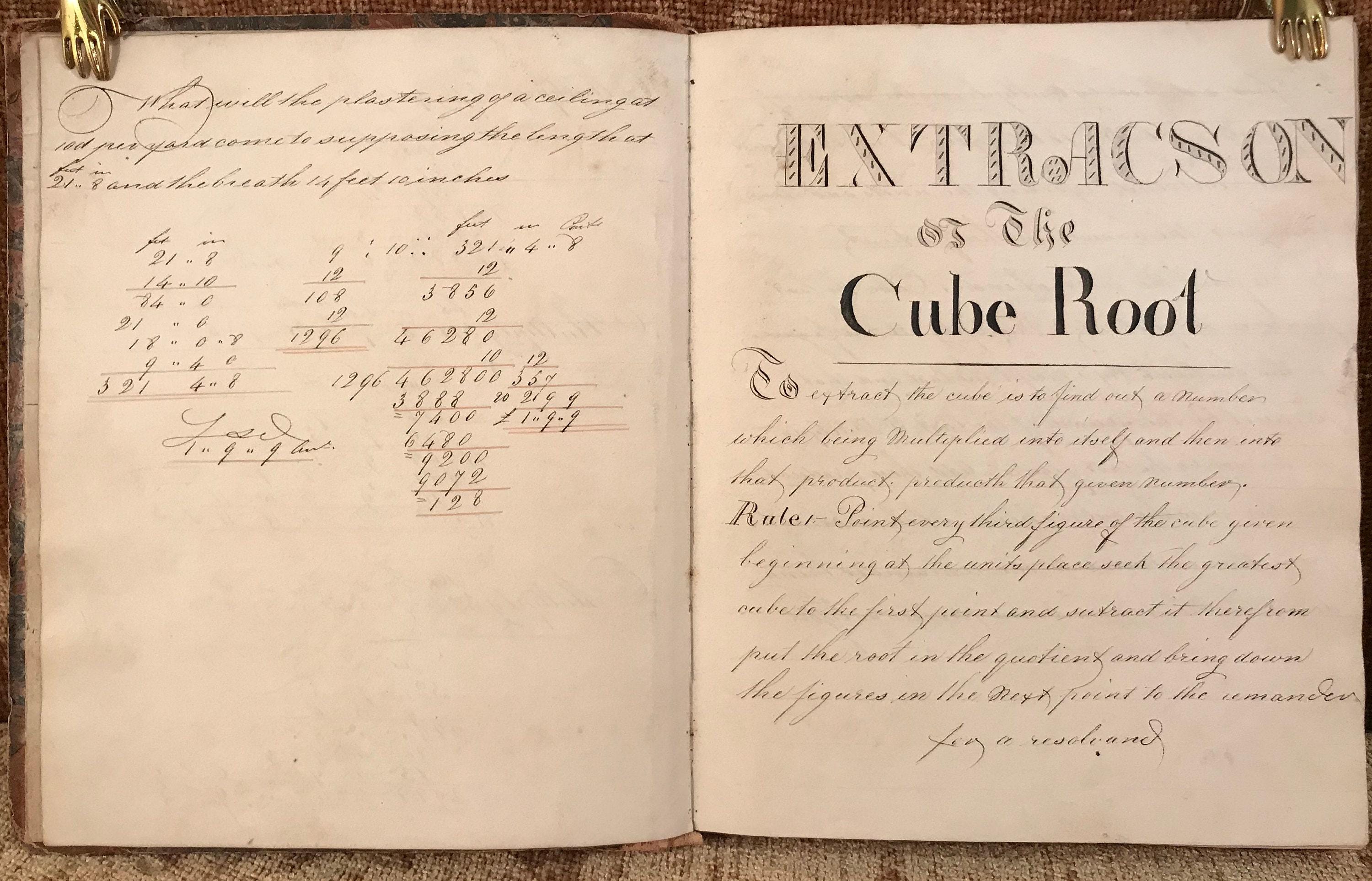MANUSCRIPT. Mathematics Manuscript Work-Book. Signed and dated at rear: "Sam. Hansforth Book, Bellisle Near Leeds, Yorkshire," and dated 1831. — photograph 6.