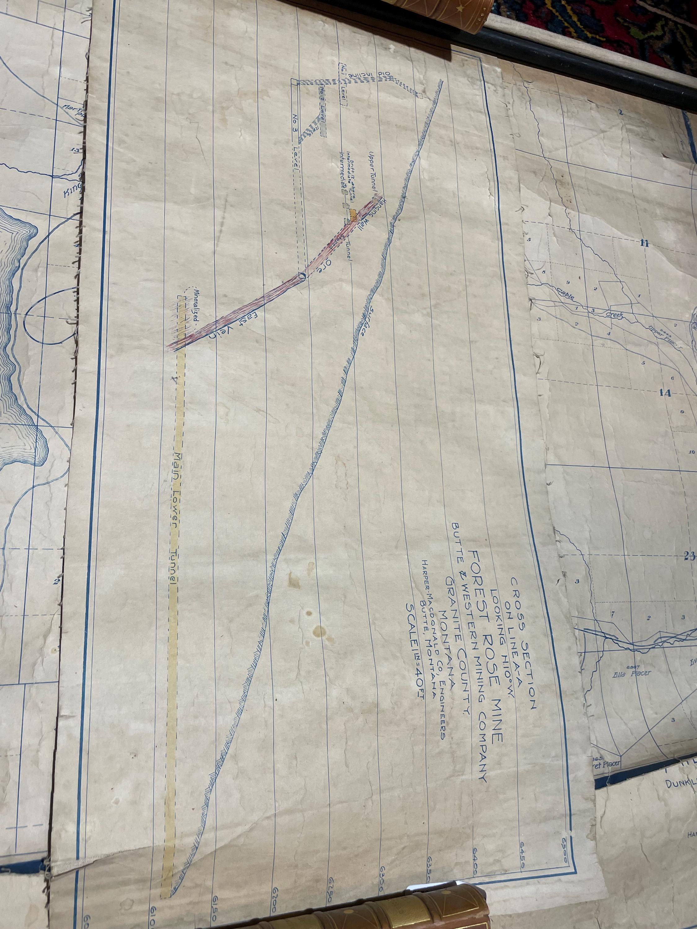 Three (3) Linen Backed Mining Maps from the Dunkleburg Mining District in Granite County, Montana — photograph 9.