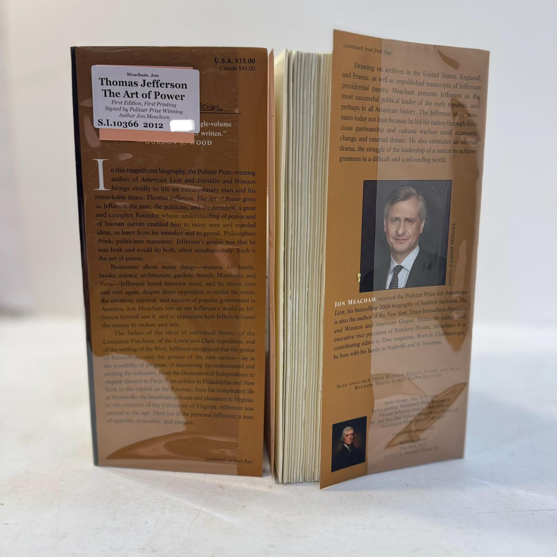 Thomas Jefferson, The Art of Power, First Edition, Signed by Author — photograph 2.