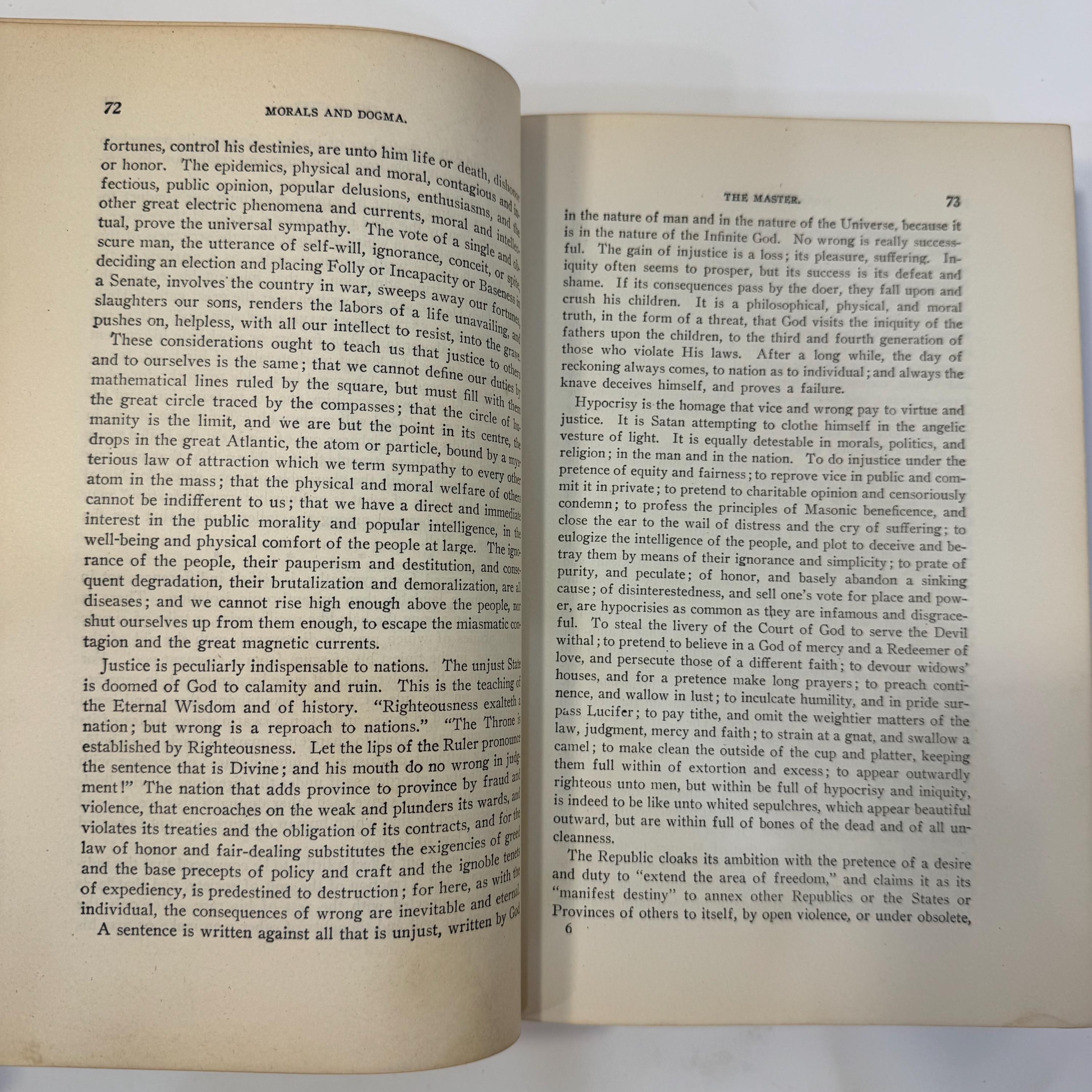 Morals and Dogma of Freemasonry & Digest-Index by Albert Pike and T.W. Hugo, 1924 — photograph 10.