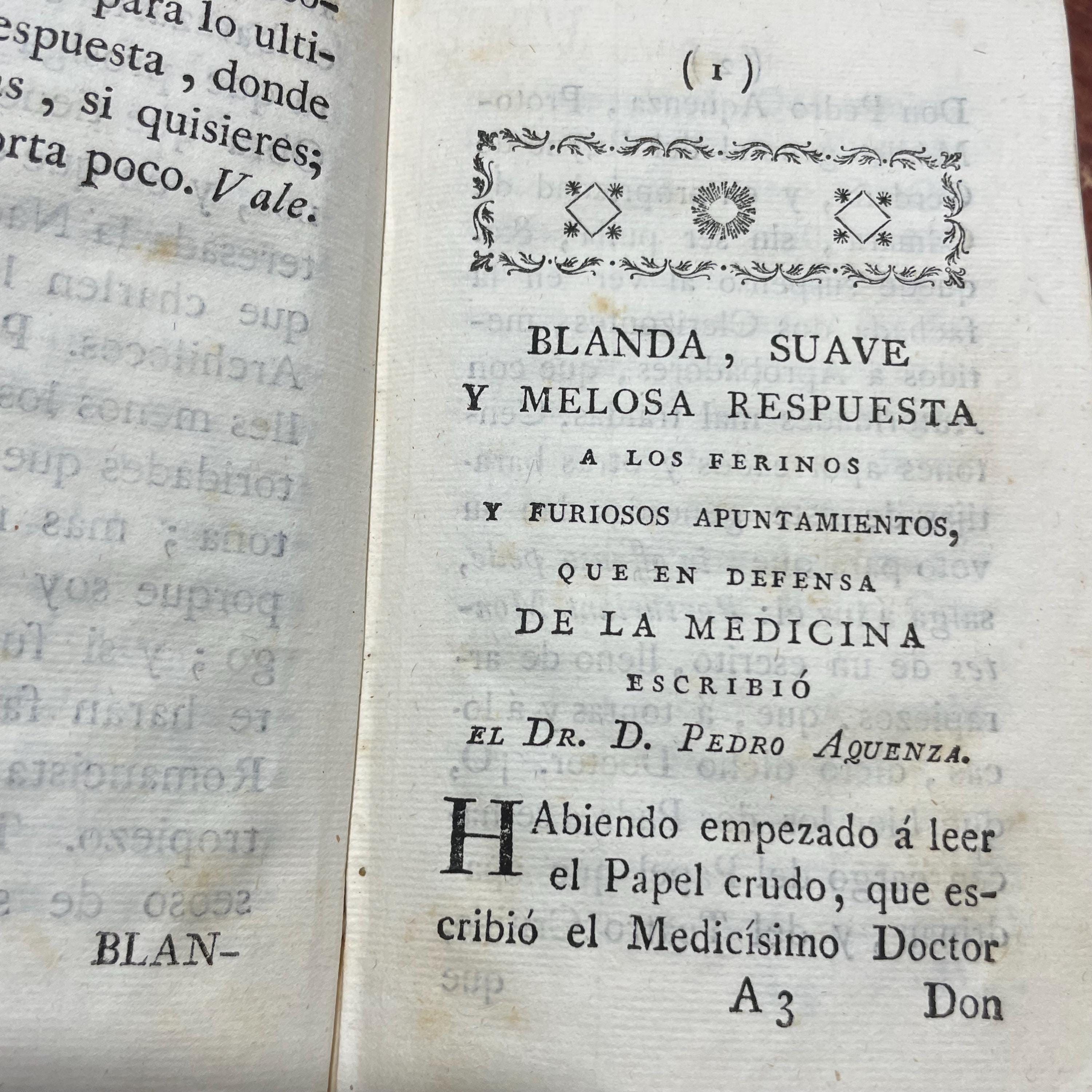 Coleccion De Papales Critico Apologeticos, Que En Su Jubentud Escribio El P. Joseph Francisco de Isla, De La Compania de Jesus, Contra El Dr. Don Pedro de Aquenza, Y El Bachiller Don Diego de Torres, En Defensa… Translated from Spanish: Collection of Critical-Apologetic Papers, Written in His Youth by Father Joseph Francisco de Isla, of the Society of Jesus, against Dr. Don Pedro de Aquenza, and Bachelor Don Diego de Torres, in Defense… — photograph 5.
