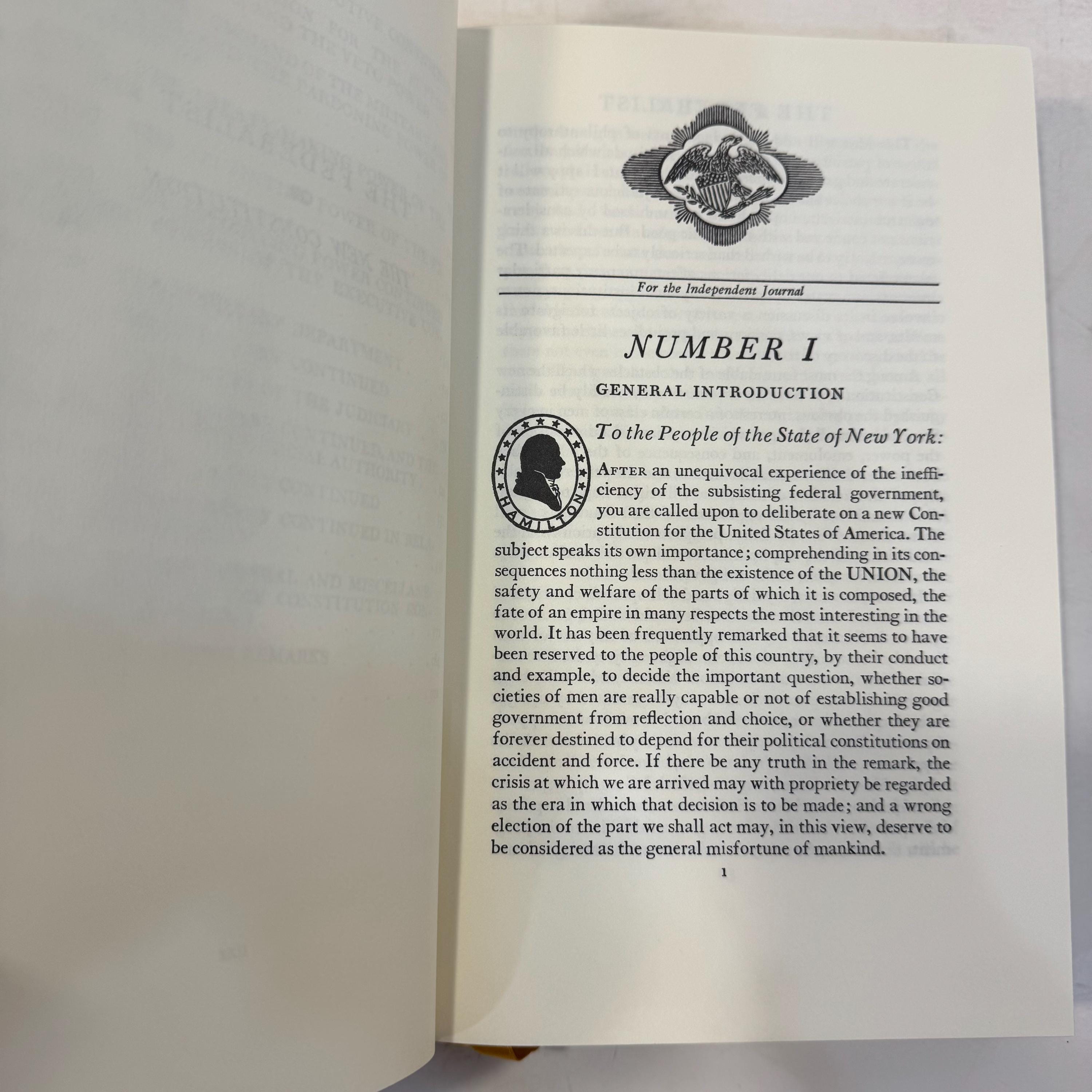 The Federalists or The New Constitution; 1787-88, papers by Alexander Hamilton, James Madison, & John Jay | Easton Press Edition, 1979 — photograph 9.