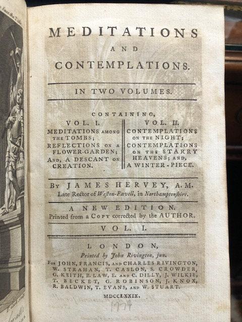 Meditations and Contemplations. In Two Volumes. Containing, Vol. I. Meditations among the tombs; Reflections on a flower garden; and, A Descant on creation. Vol. II. Contemplations on the night; Contemplations on the Starry heavens; and A Winter-piece. A New Edition. — photograph 10.