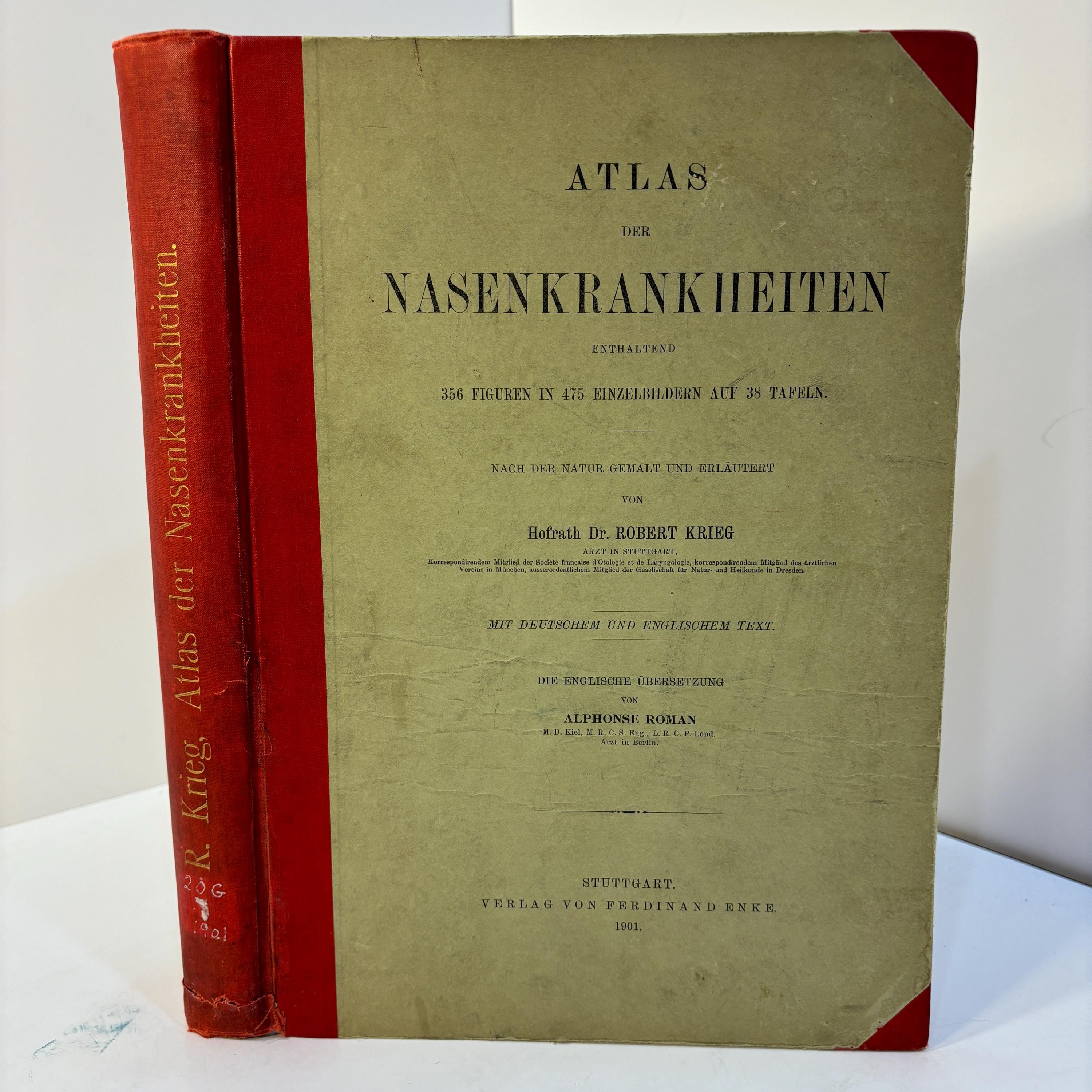 Atlas of Diseases of The Nose with 38 Coloured Plates and 475 Illustrations. Original Sketches Coloured and Described by Robert Krieg. With German and English Text. English Translation by Alphonse Roman — photograph 2.