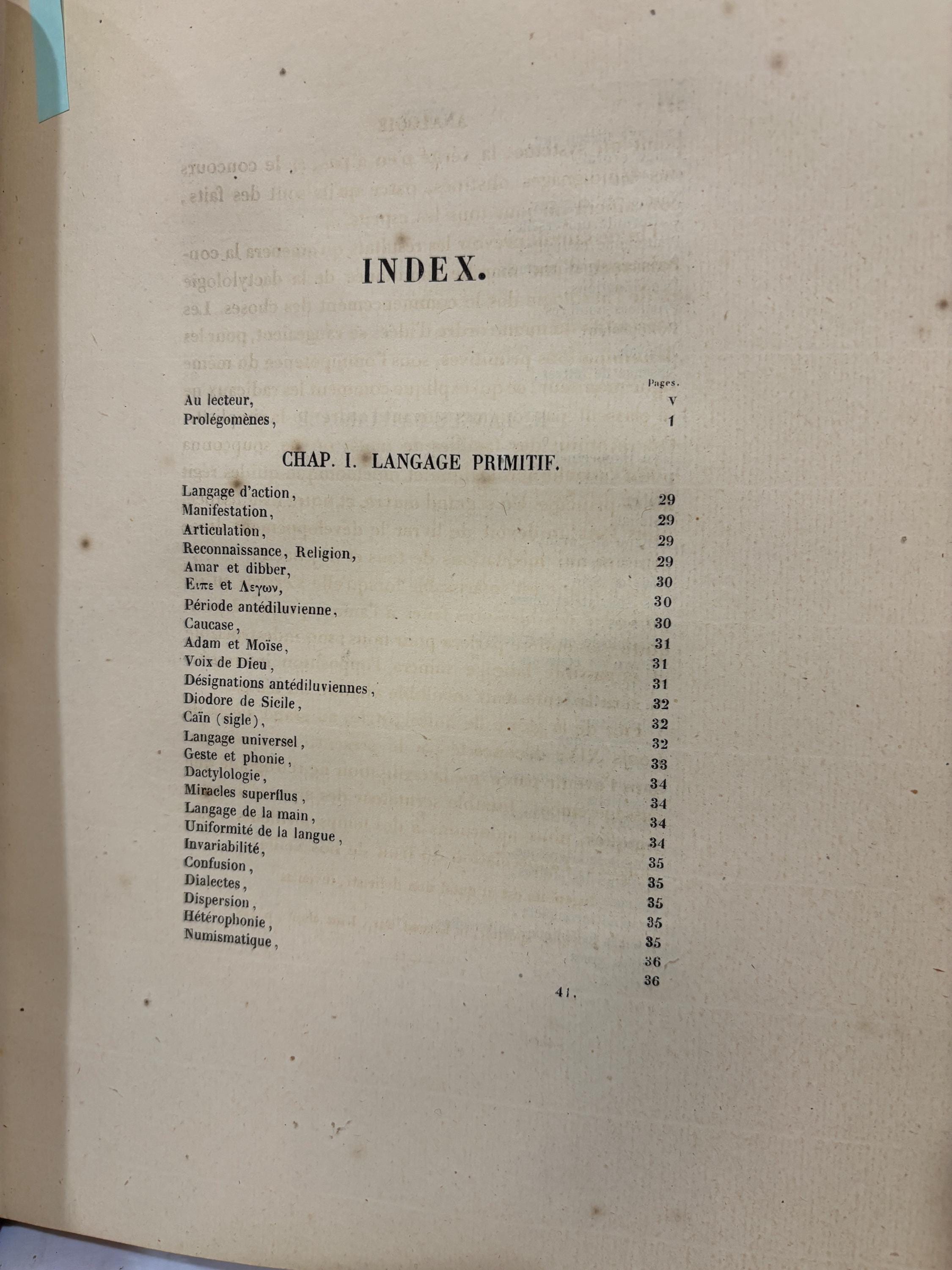 Dactylologie et Langage Primitif restitués d’après les monuments. Translated: Dactylology and Primitive Language restored from the monuments. French Language, 61 plates, 2 in Color — photograph 6.
