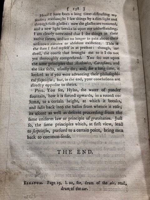 Three Dialogues Between Hylas and Philonous. In Opposition to Sceptics and Atheists — photograph 5.