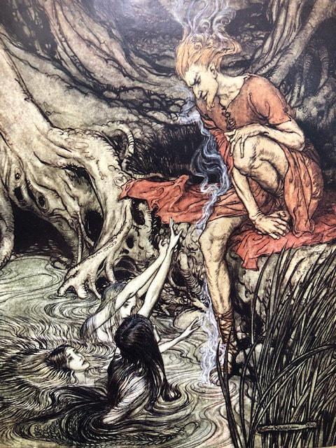 Ring of the Niblueng -:- The Rhinegold : Prelude, The Valkyrie : First Day of the Trilogy by Richard Wagner with Illustrations by Arthur Rackham : Translated by Margaret Armour — photograph 5.