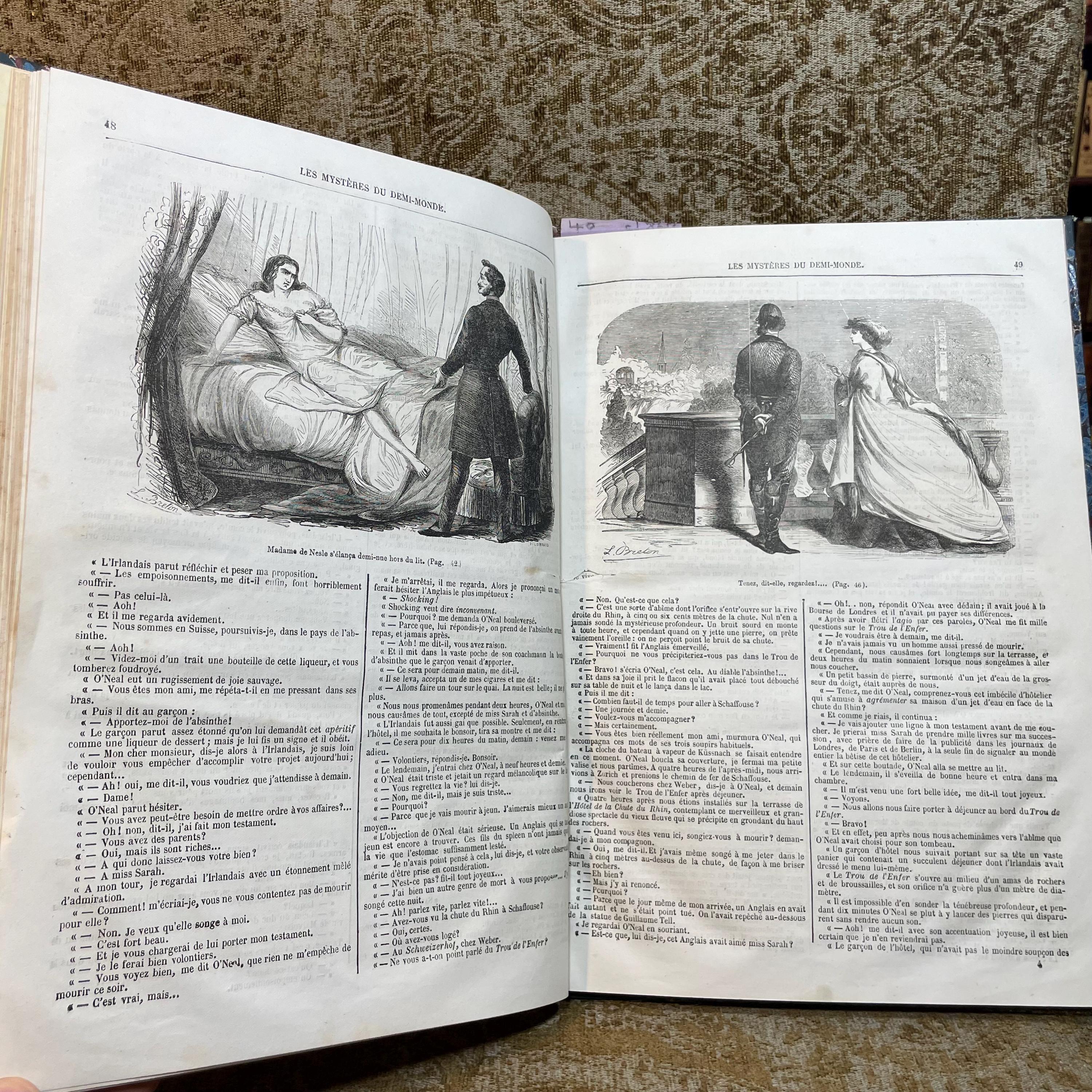 LES MYSTERES DU DEMI MONDE: L AGENCE MATRIMONIALE. & LES HOMMES DE CHEVAL. … 155 pages. ((THE MYSTERIES OF THE HALF WORLD: THE MATRIMONIAL AGENCY. & THE HORSE MEN. … 155 pages.)) — photograph 6.