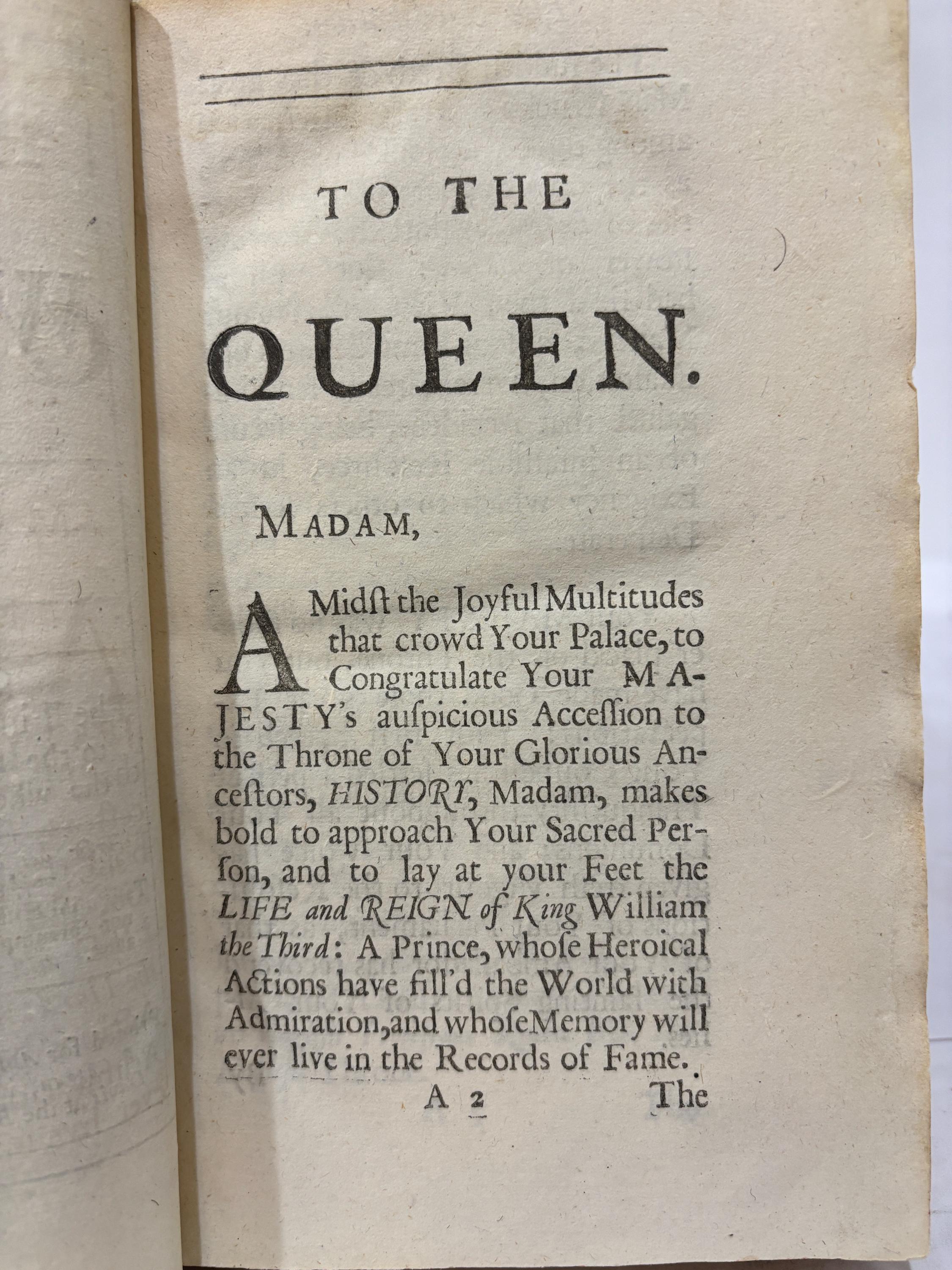 The History of King William The Third, Comprehending The Time From His Majesty's Birth, To The Death of King Charles II. And The Whole Reign of King James II. In III Parts. The Second Edition — photograph 5.
