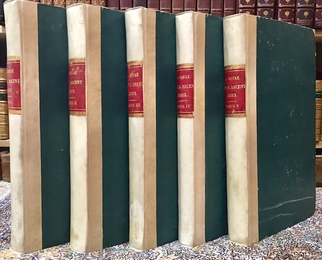 1754, Vellum, Latin. Folio. Decisions of Sacred Roman Rota in compendium, in five volumes Etsy.de