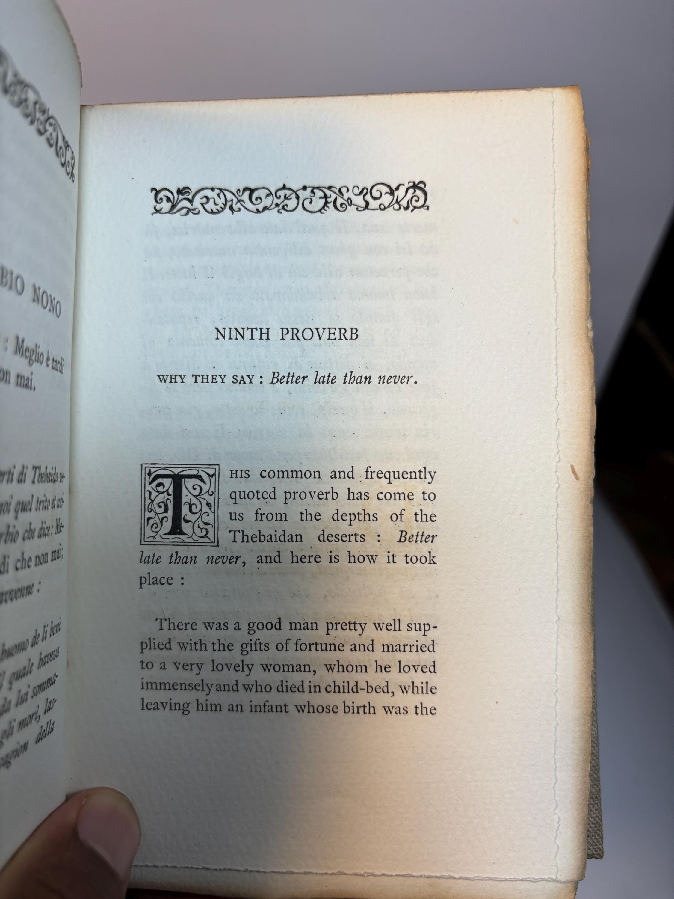 Proverbs in Jests or The Tales of Cornazano (XVth century). Literally Translated into English With the Italian Text. — photograph 7.