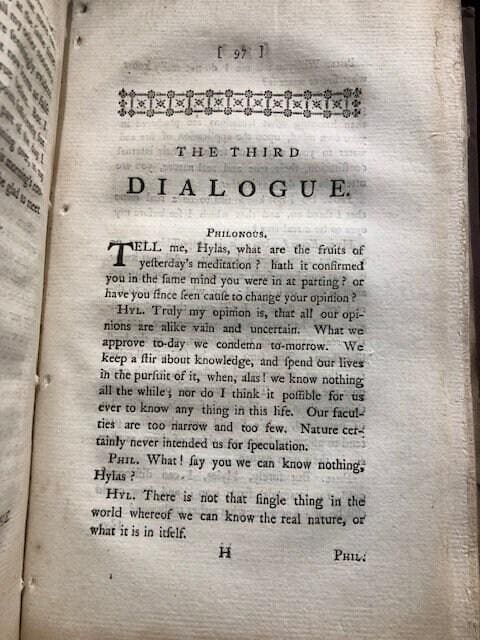 Three Dialogues Between Hylas and Philonous. In Opposition to Sceptics and Atheists — photograph 4.