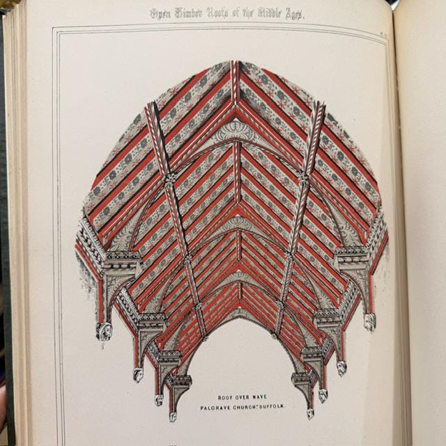 The Open Timber Roofs of The Middle Ages. Illustrated by Perspective and Working Drawings of Some of The Best Varieties of Church Roofs; With Descriptive Letter-Press. — photograph 9.