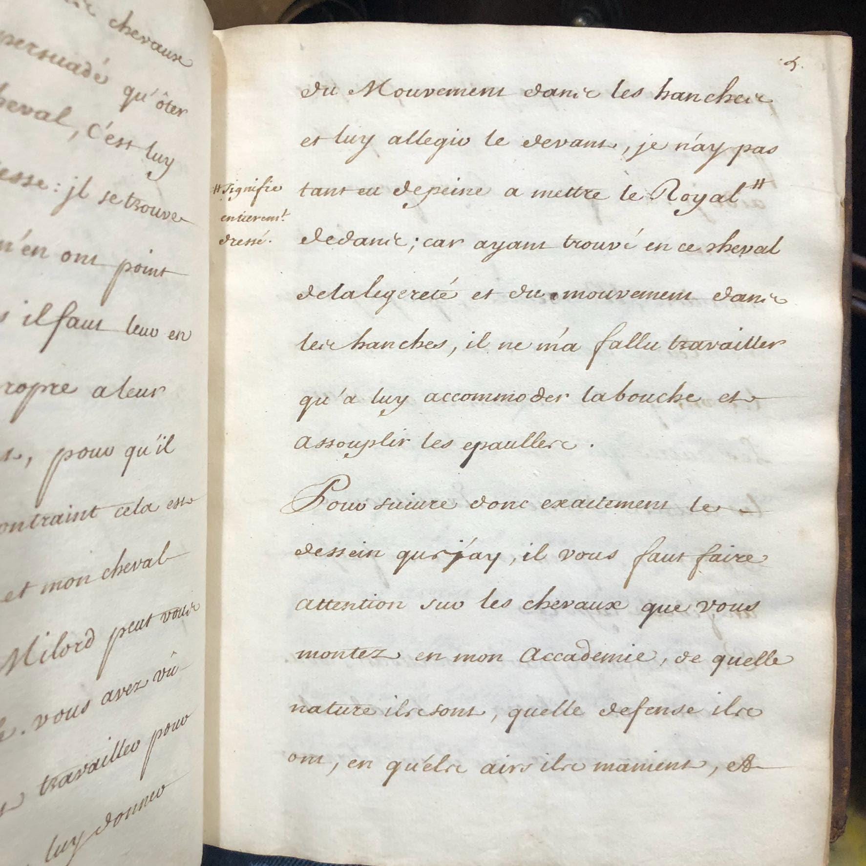 French manuscript on Equestrian Education, c.18 century, 193 pp. — photograph 6.