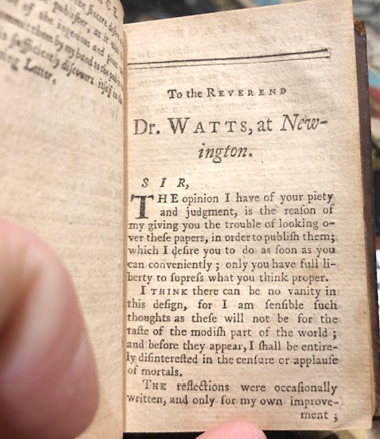 Devout Exercises of the Heart in Meditation, Soliloquy, Prayer and Praise. By the late pious and ingenious Mrs Elizabeth Rowe. Reviewed and published, at her request, by I. Watts, D.D. — photograph 3.