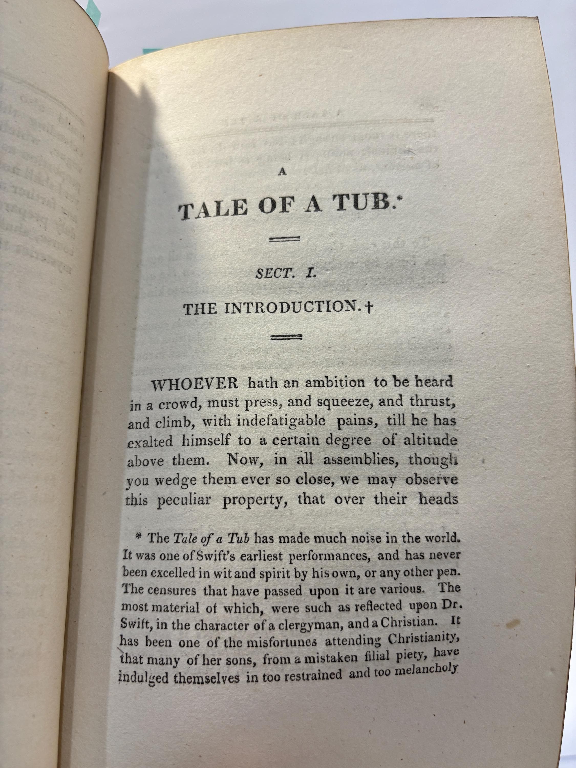 A Tale of A Tub, Written For The Universal Improvement of Mankind. To Which is Added, An Account of A Battle Between The Ancient and Modern Books in St. James Library. With The Author's Apology, and Explanatory Notes, by W. Wooten, B.D. and Others. (Zaehnsdorf Signed Binding) — photograph 9.