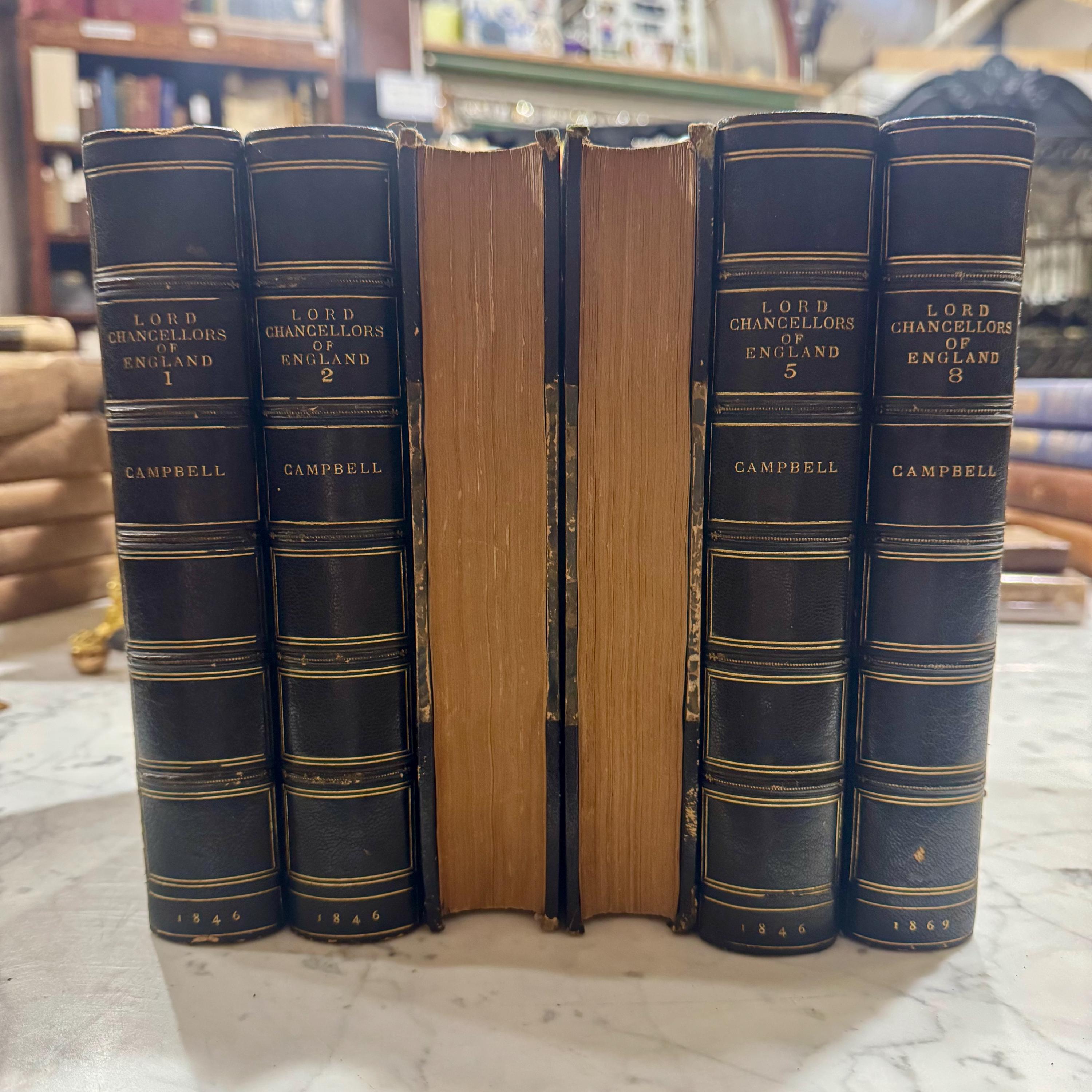 The Lives of The Lord Chancellors and Keepers of The Great Seal of England, From the Earliest Times till The Reign of King George IV. First Series to The Revolution of 1688, Five of Eight Volumes — photograph 3.
