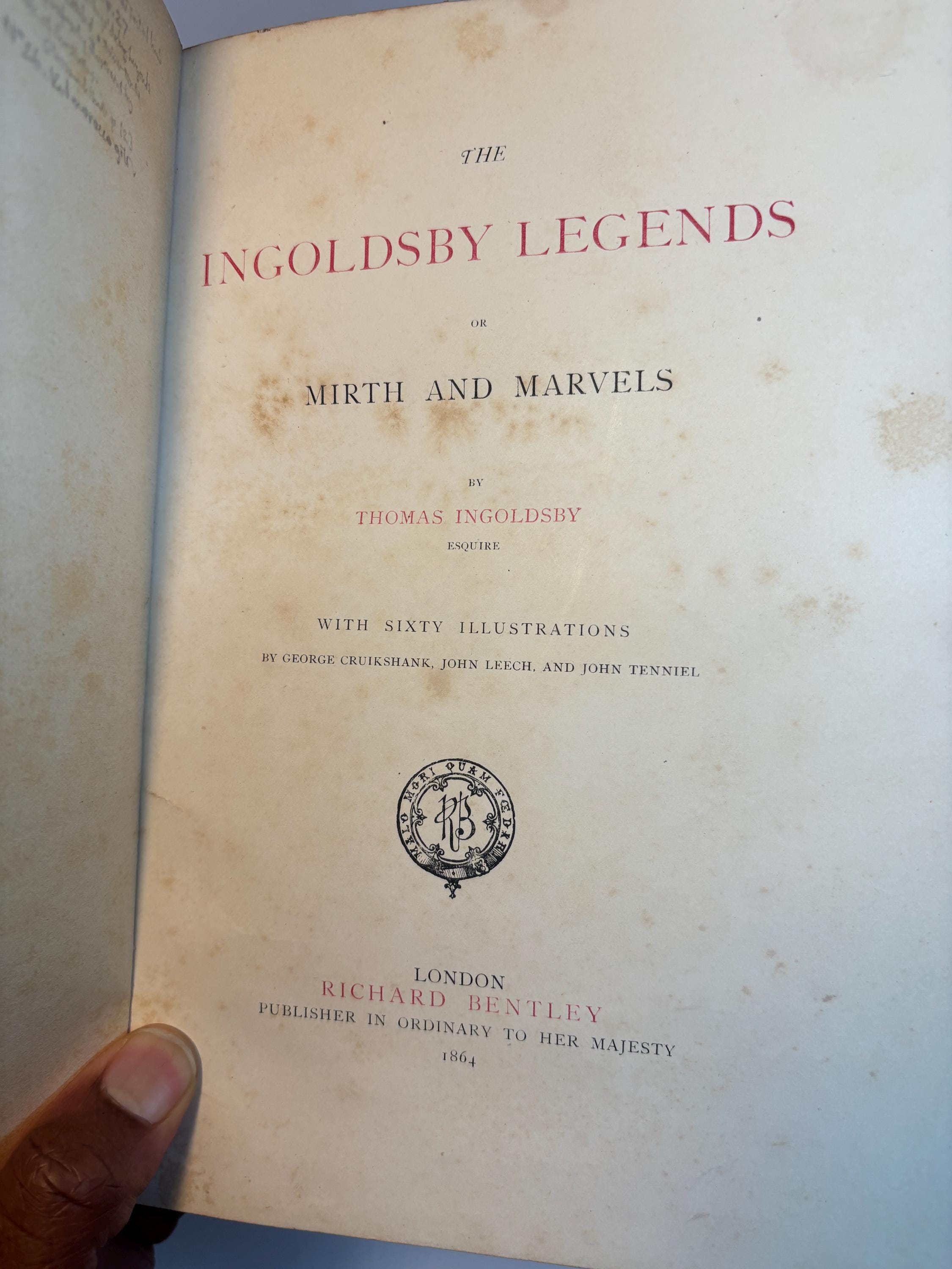 The Ingoldby Legends or Mirth and Marvels. With Sixty Illustrations by George Cruikshank, John Leech, and John Tenniel — photograph 3.