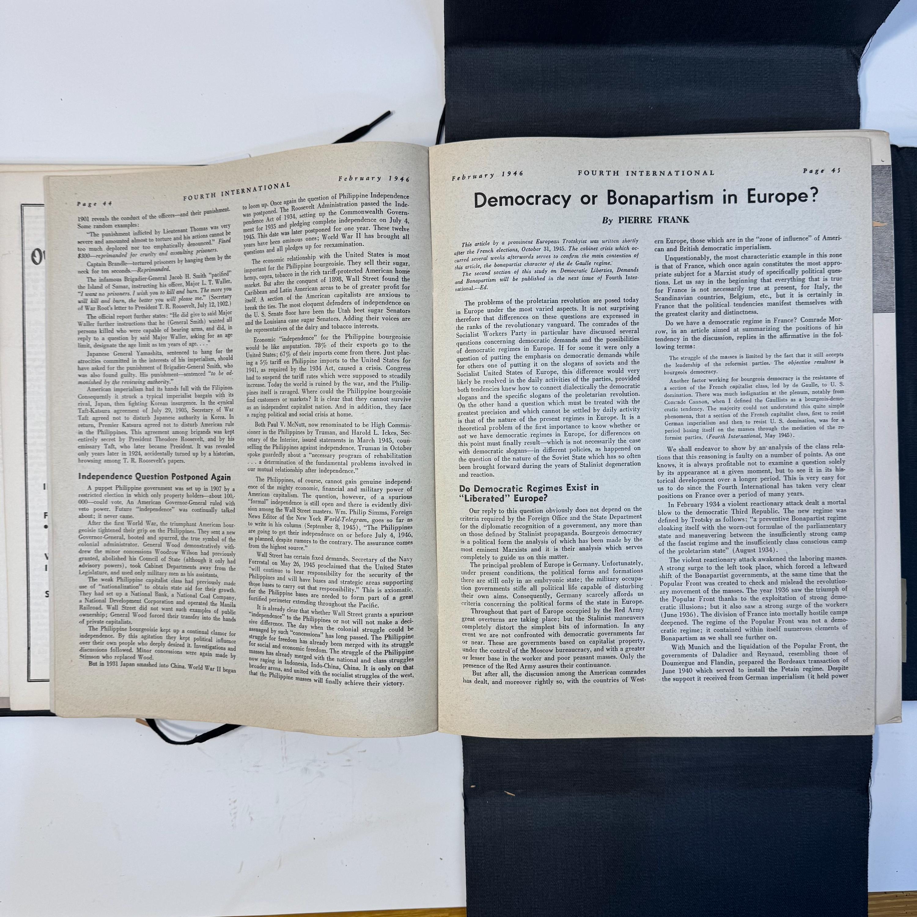 Fourth International, Vol.VII Jan - Dec (lacking Mar) 1946, Vol.VIII Jan - Dec 1947. 23 Issues. — photograph 8.
