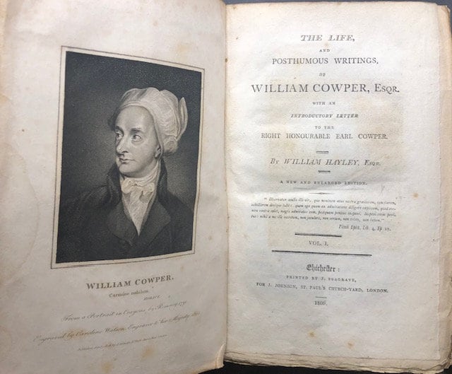 Life and Posthumous Writings, of William Cowper, Esqr. With an Introductory Letter to the Right Honourable Earl Cowper — photograph 2.