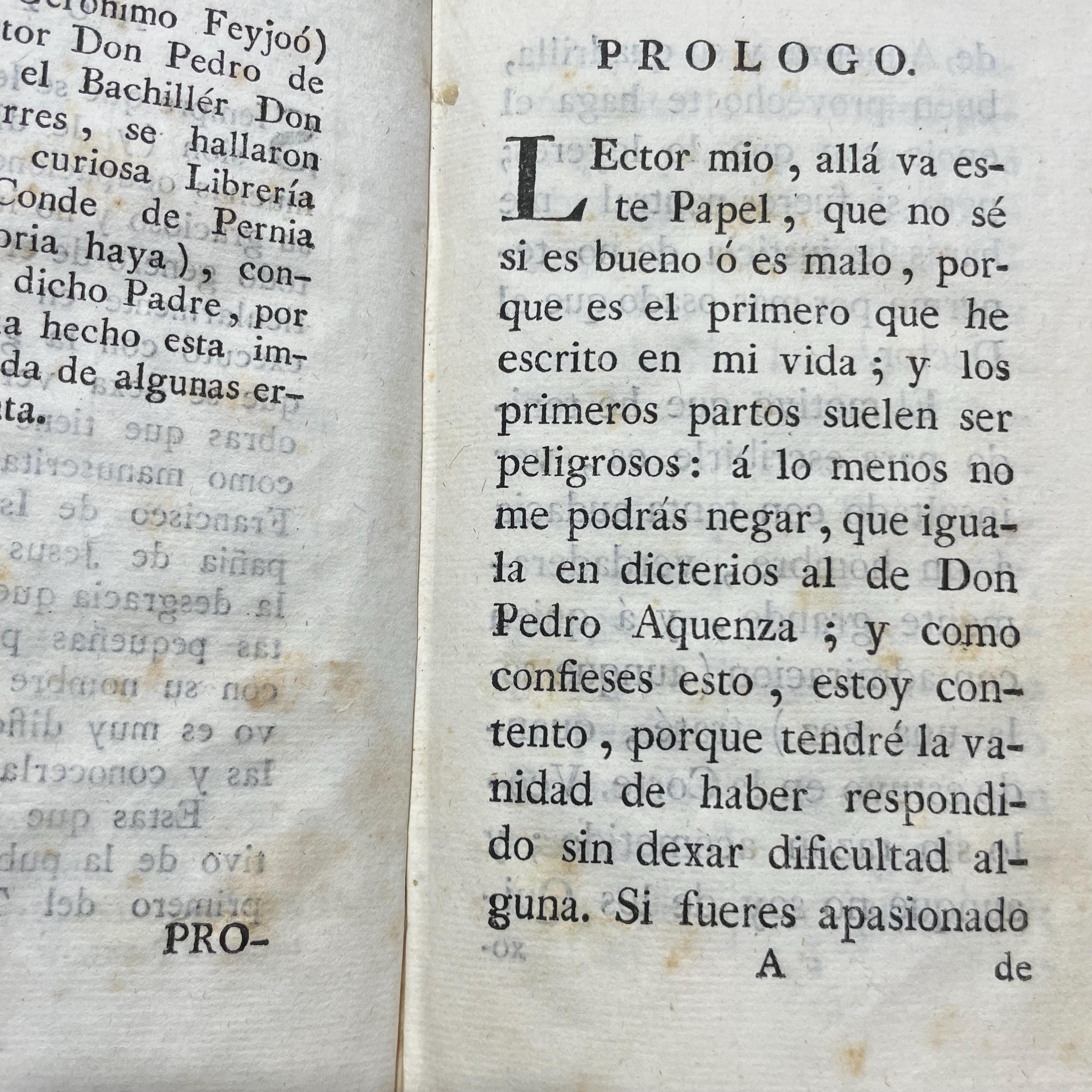 Coleccion De Papales Critico Apologeticos, Que En Su Jubentud Escribio El P. Joseph Francisco de Isla, De La Compania de Jesus, Contra El Dr. Don Pedro de Aquenza, Y El Bachiller Don Diego de Torres, En Defensa… Translated from Spanish: Collection of Critical-Apologetic Papers, Written in His Youth by Father Joseph Francisco de Isla, of the Society of Jesus, against Dr. Don Pedro de Aquenza, and Bachelor Don Diego de Torres, in Defense… — photograph 9.