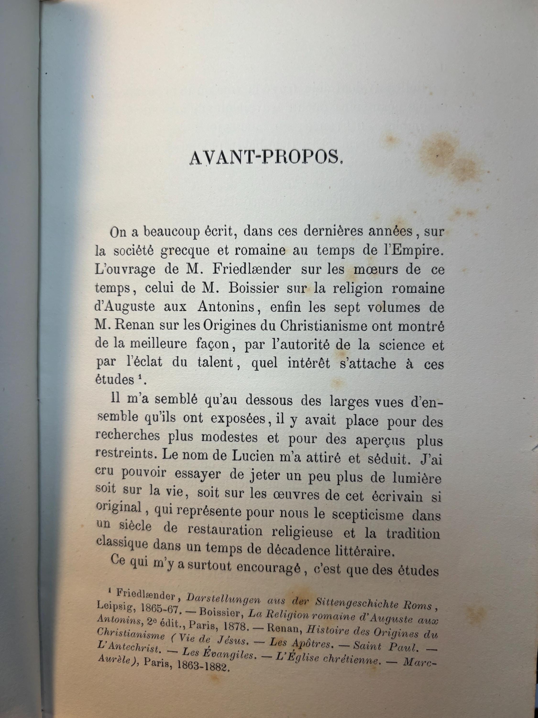 Essai sur La Vie et les Œuvres de Lucien par Maurice Croiset Professeur à la Faculté des Lettres de Montpellier. Translate: Essay on The Life and Works of Lucian by Maurice Croiset Professor at the Faculty of Letters of Montpellier — photograph 5.