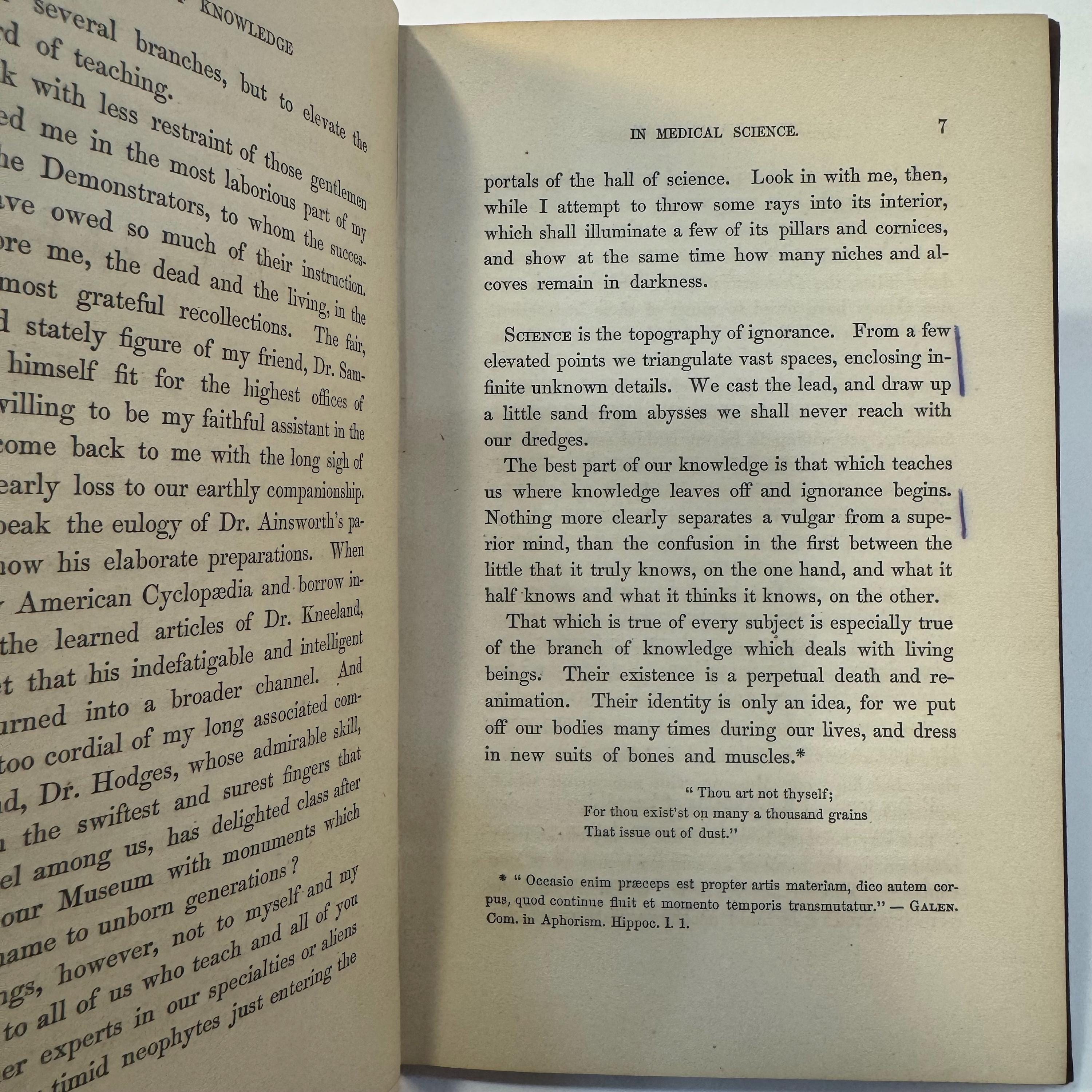 Border Lines of Knowledge in Some Provinces of Medical Science. An Introductory Lecture, Delivered befor the Medical Class of Harvard University, November 6th, 1861. — photograph 7.
