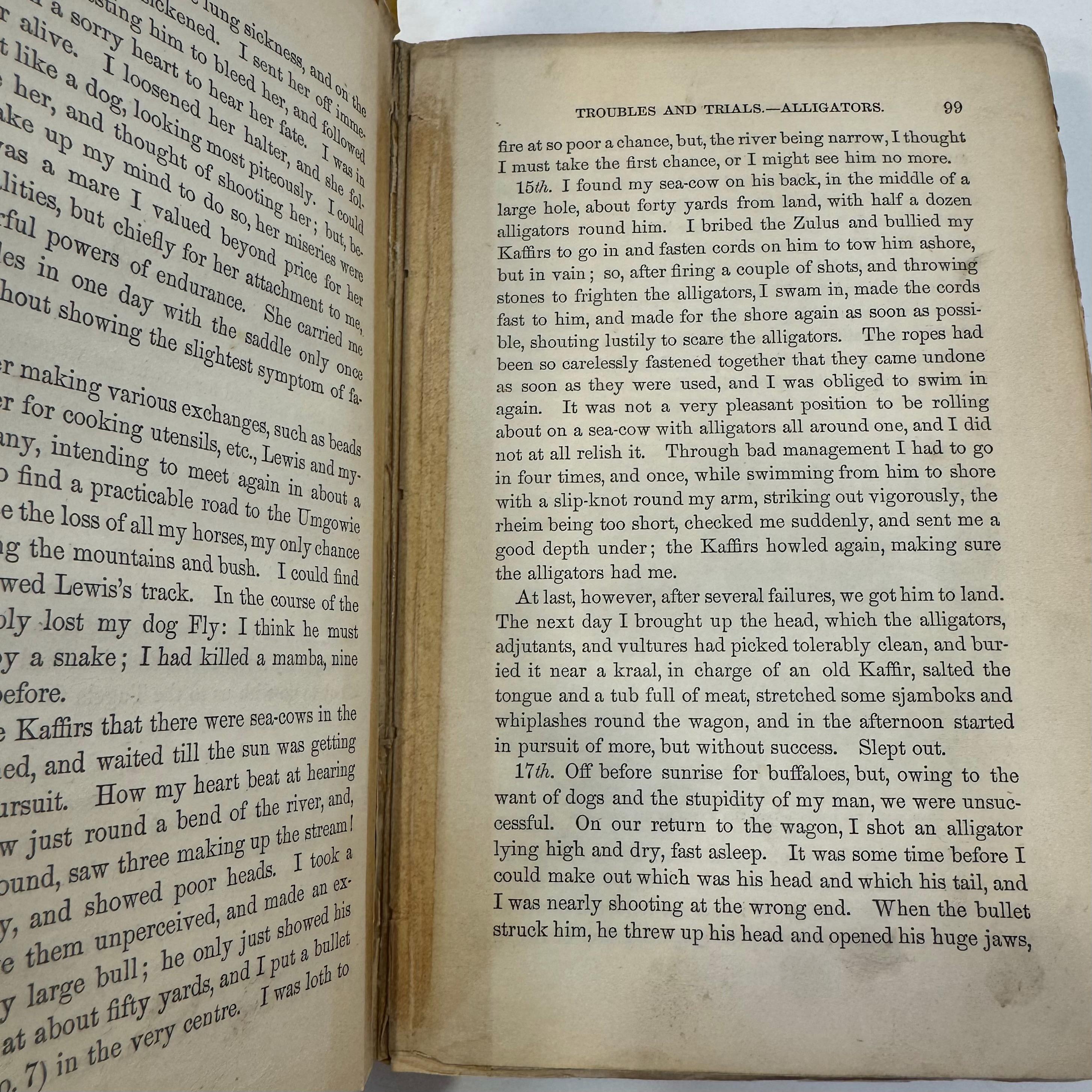 African Hunting From Natal to the Zambesi, Including Lake Ngami, The Kalahari Desert, Etc. From 1852 to 1860. With Illustrations by James Wolf and J.B. Zwecker. As-Is. — photograph 7.