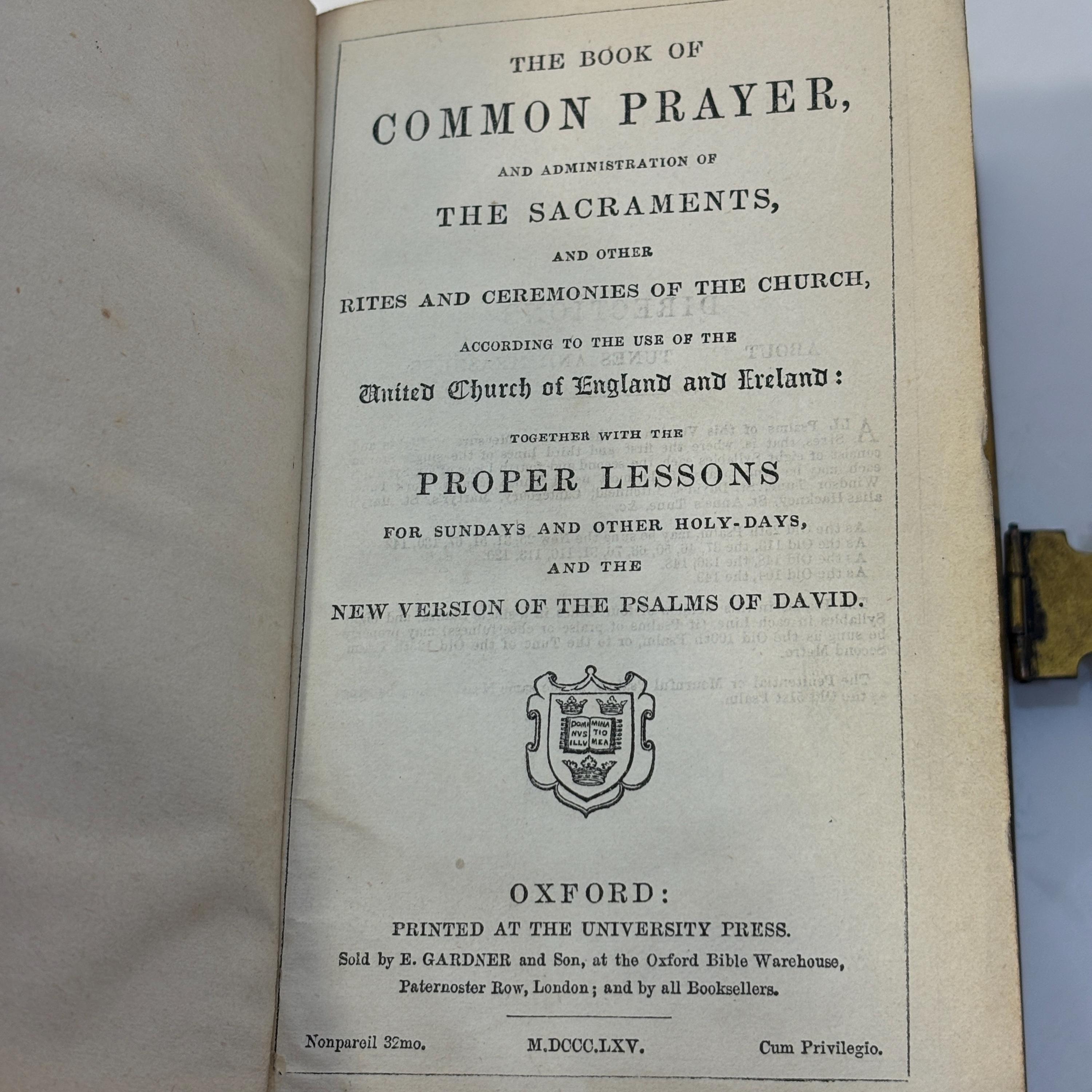 The Book of Common Prayer, And Administration of The Sacraments, and Other Rites and Ceremonies of The Church, According to The Use of The United Church of England and Ireland. Together With The Proper Lessons for Sundays and Other Holy-Days, and The New Version of The Psalms of David. — photograph 2.