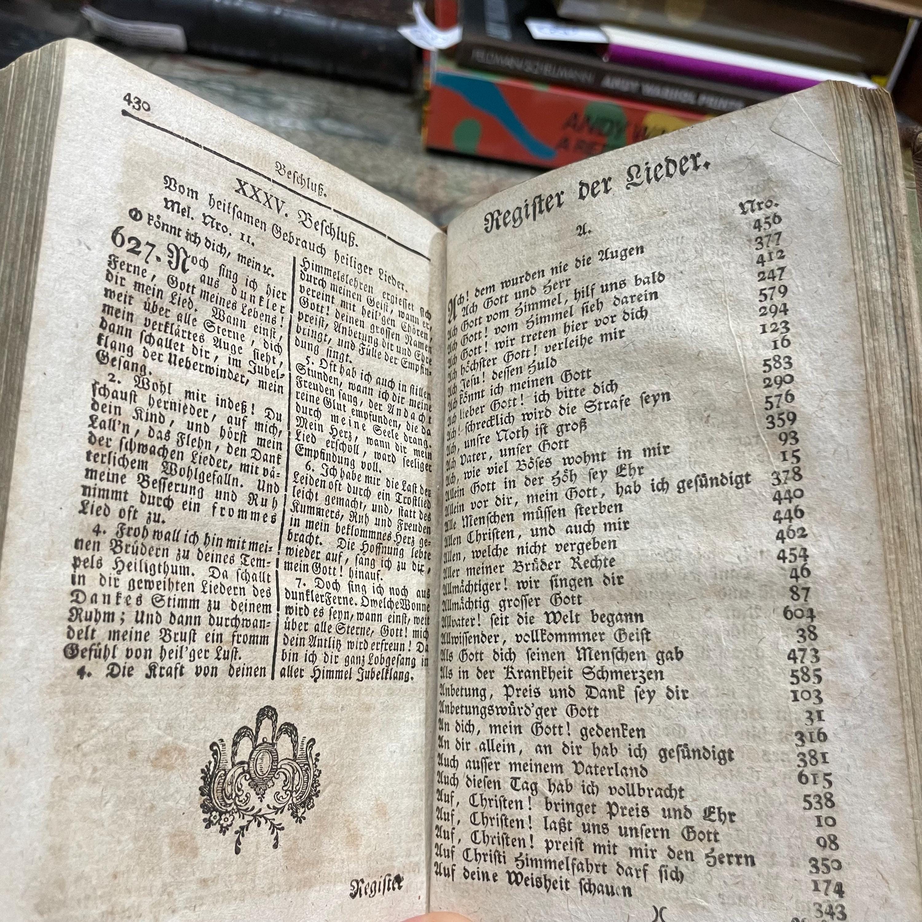 GESANGBUCH ZUM GOTTESDIENSTLICHEN GEBRAUCHE DER REFORMIRTEN GEMEINDEN IN KURPFALZ. Translated from German: Hymnal for the Liturgical Use of the Reformed Congregations in the Electoral Palatinate (Germany). Church Hymnal — photograph 7.