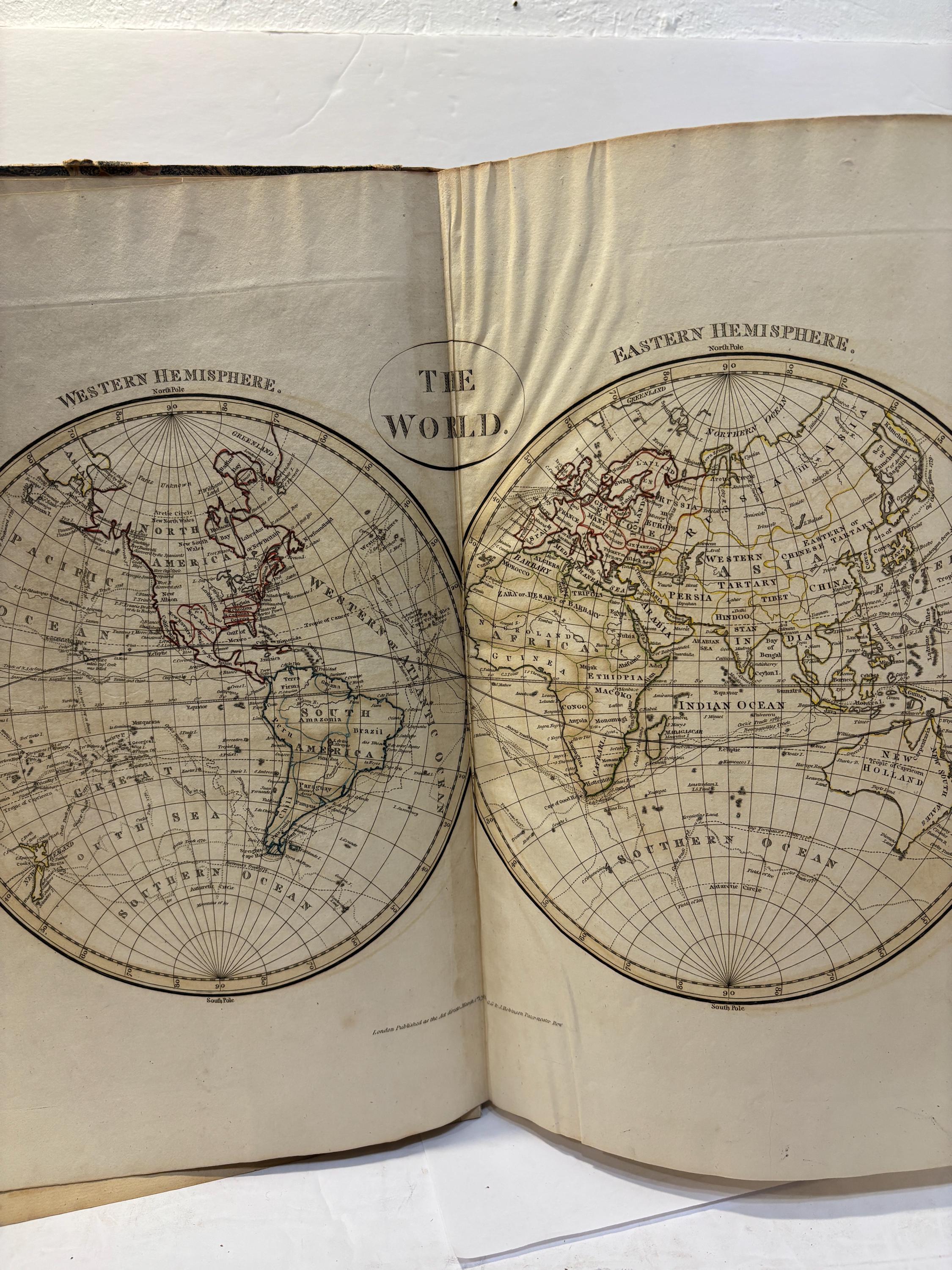 The New Universal Gazetteer; or, Geographical Dictionary: Containing A Description of All the Empires, Kingdoms, States, Provinces, Cities, Towns, Forts, Seas, Harbours, Rivers, Lakes, Mountains, and Capes, in The Known World; With the Government, Customs, Manners, and Religion of The Inhabitants; The Extent, Boundaries, and Natural Productions of Each Country; The Trade, Manufactures, and Curiousities of The Cities and Towns, Collected from the Best Authors; Their Longitude, Latitude, Bearings, and Distances, Ascertained by Actual Measurement, on the Most Authentic Charts. Together With an Atlas, Containing Twenty-Six Whole-Sheet Maps. Atlas to Cruttwells Gazetteer 26 Folding Maps of The World, Complete — photograph 9.