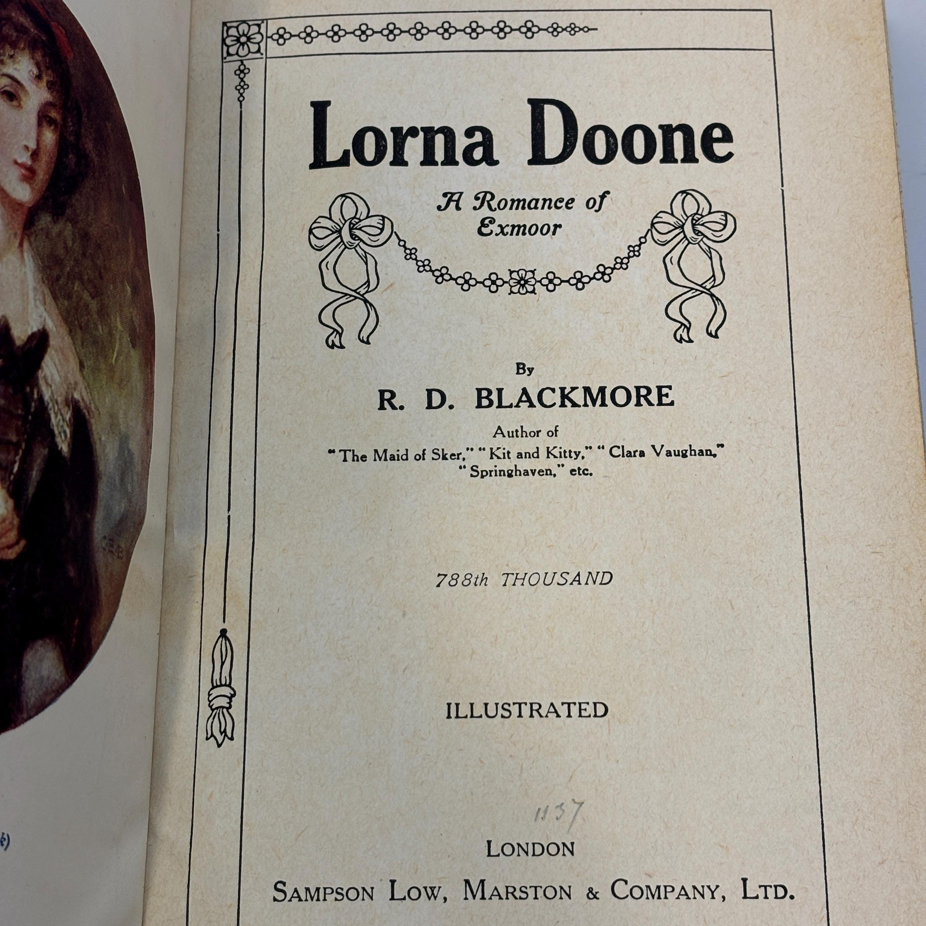 Lorna Doone, A Romance of Exmoor, Illustrated. Prize Binding, Signed Binding by James Galt. — photograph 2.