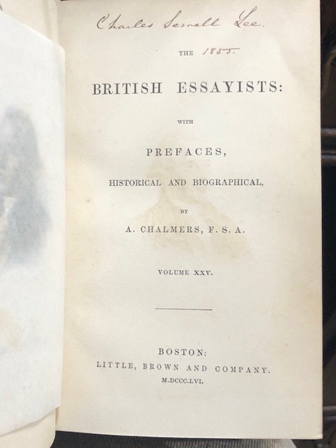 The British Essayists: with Prefaces, Historical and Biographical. Vol's. XXV, XXVI; Connoisseur 1-66, 67-140. — photograph 2.
