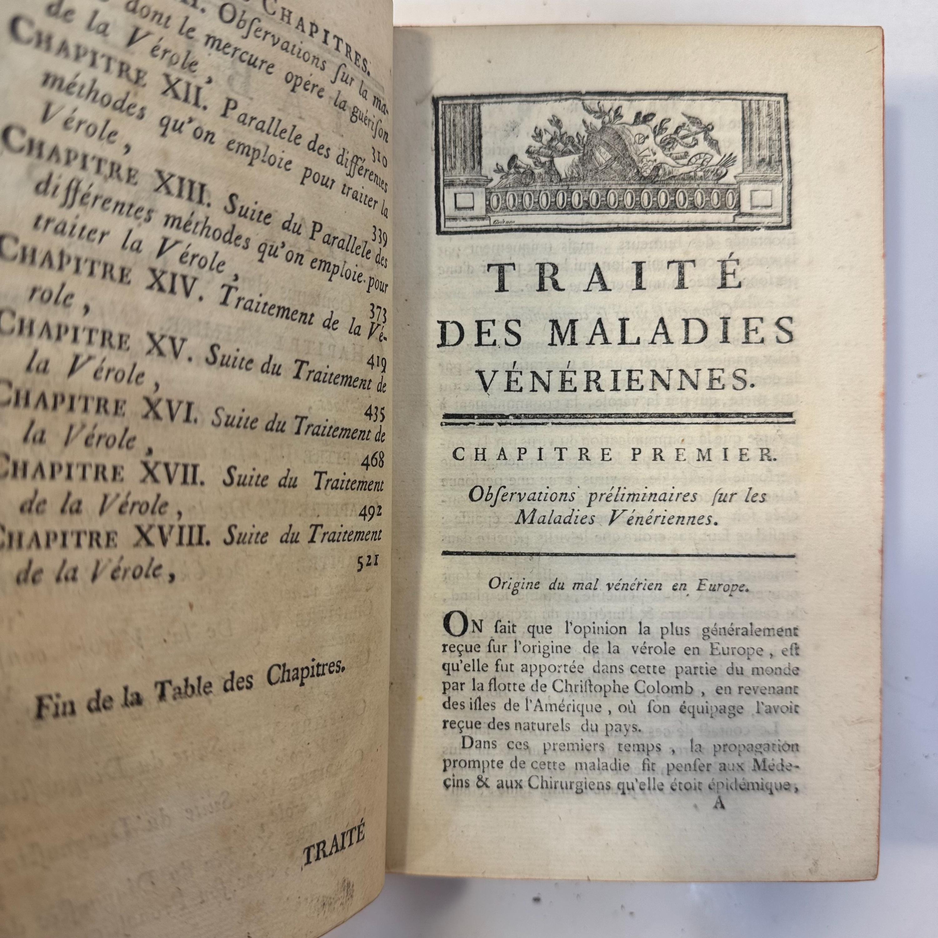 Traité Des Maladies Vénériennes,Par M. Fabre, Professeur des Écoles de Chirurgie, ancien Prévôt, Commissaire pour les Extraits de l'Académie, &c. Quatrième Édition, Revue, corrigée & augmentée par l'Auteur : On y a joint une Table analytique des Matières, contenant le précis de chaque Chapitre. Translated: Treatise On Venereal Diseases, By Mr. Fabre, Professor of the Schools of Surgery, former Provost, Commissioner for the Abstracts of the Academy, etc. Fourth Edition, Revised, corrected, and enlarged by the Author: To this has been added an analytical Table of Contents, containing a summary of each Chapter. French Language. — photograph 3.