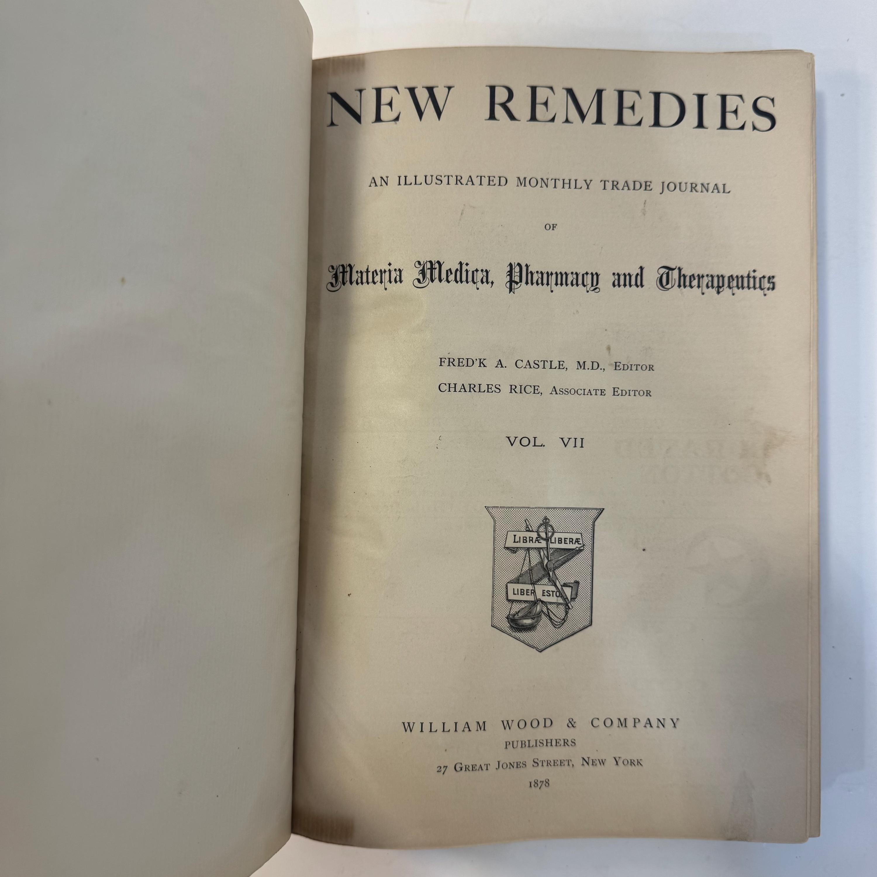 New Remedies, and Illustrated Monthly Trade Journal of Materia Medica, Pharmacy and Therapeutics, Vol. VII — photograph 2.
