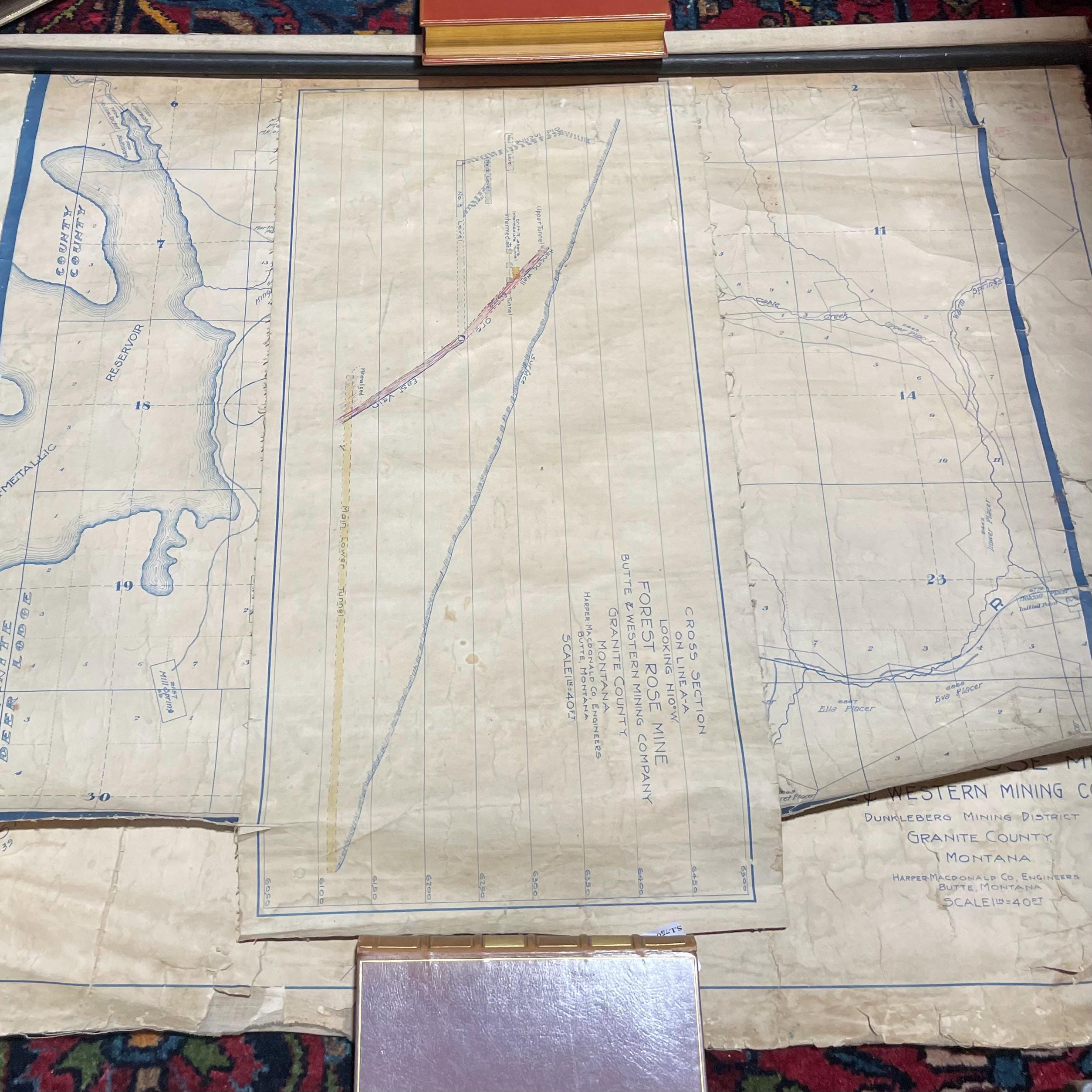 Three (3) Linen Backed Mining Maps from the Dunkleburg Mining District in Granite County, Montana — photograph 2.