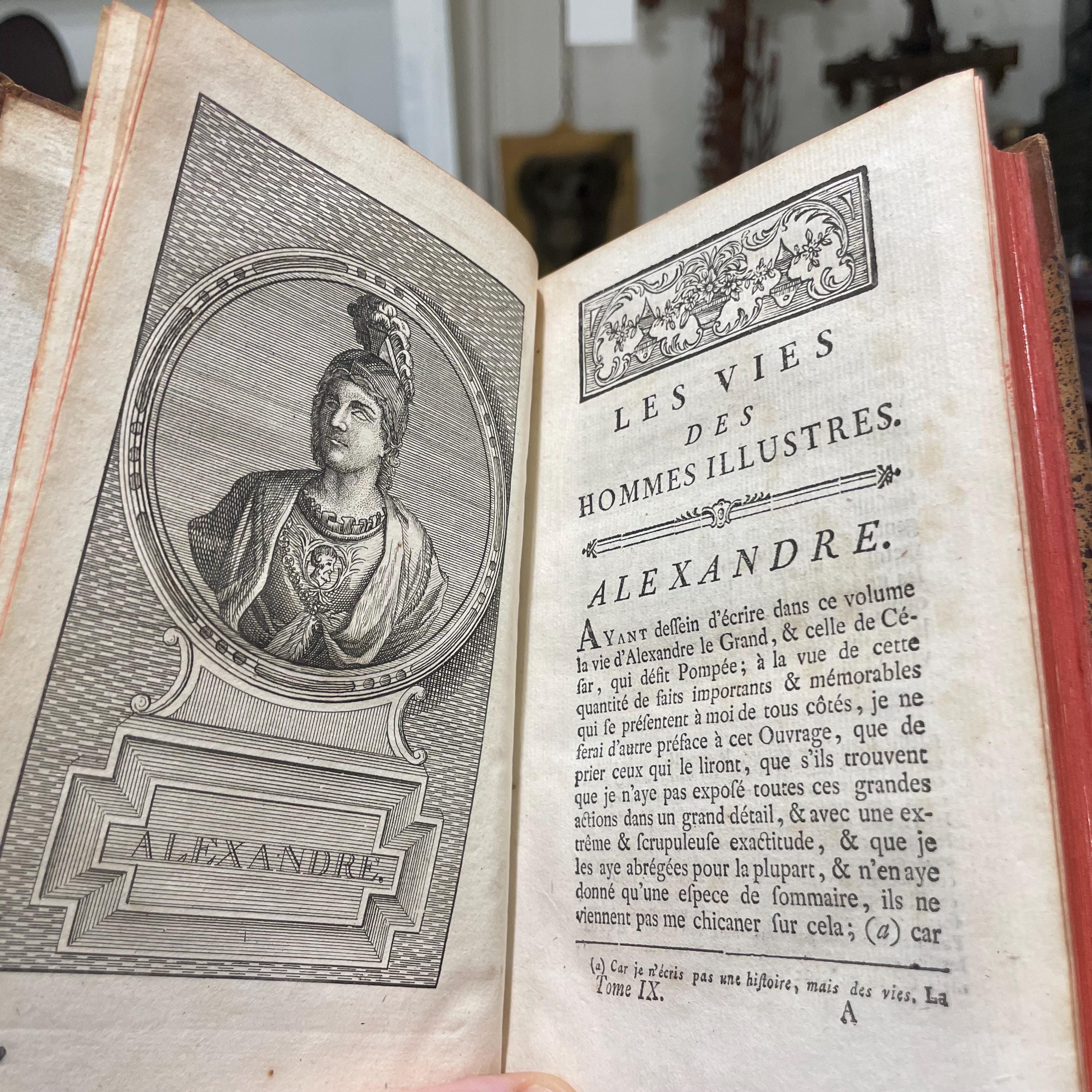 Les Vies Des Hommes Illustres De Plutarque, Traduites en français, avec des remarques historiques & critiques, par M. Dacier, de l’Académie royale des inscriptions & belles-lettres, &c. Nouvelle édition, revue & corrigée, Tome Premier. Contenant Les Vies de Thésée, de Romulus, de Lycurgue, de Numa Pompilius. TRANSLATION: The Lives Of Illustrious Men Of Plutarch, Translated into French, with historical & critical remarks, by M. Dacier, of the Royal Academy of Inscriptions & Belles-Lettres, etc. New Edition, Revised & Corrected, First Volume,
Containing The Lives of Theseus, of Romulus, of Lycurgus, of Numa Pompilius. — photograph 8.