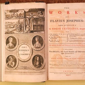 1755, Josephus, The Works of Flavius Josephus Translated by Sir Roger L Estrange, Map of Palestine, the Temple of Jerusalem, Herod the Great