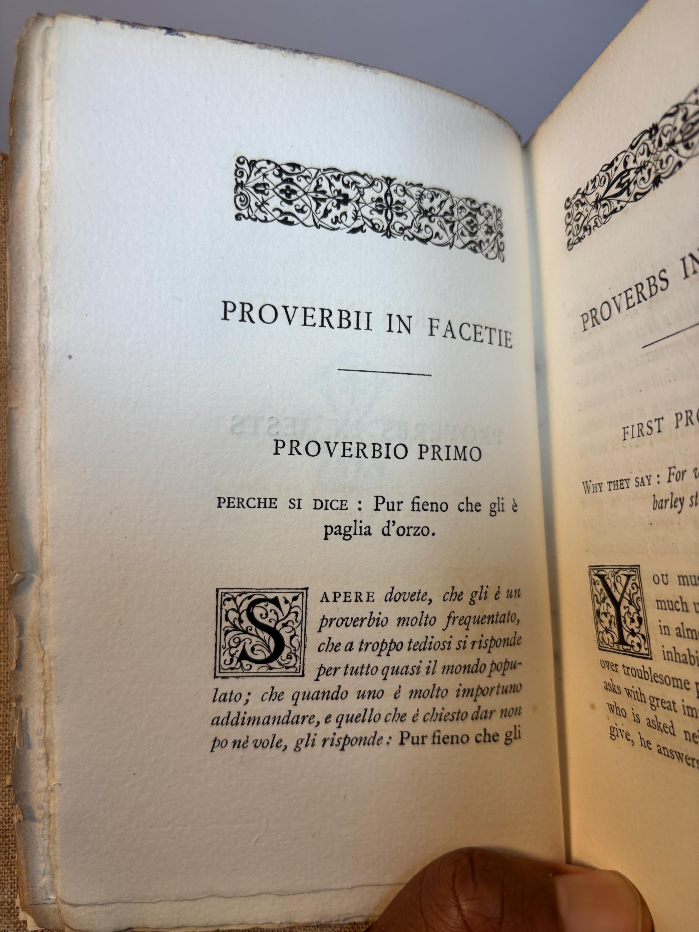 Proverbs in Jests or The Tales of Cornazano (XVth century). Literally Translated into English With the Italian Text. — photograph 6.